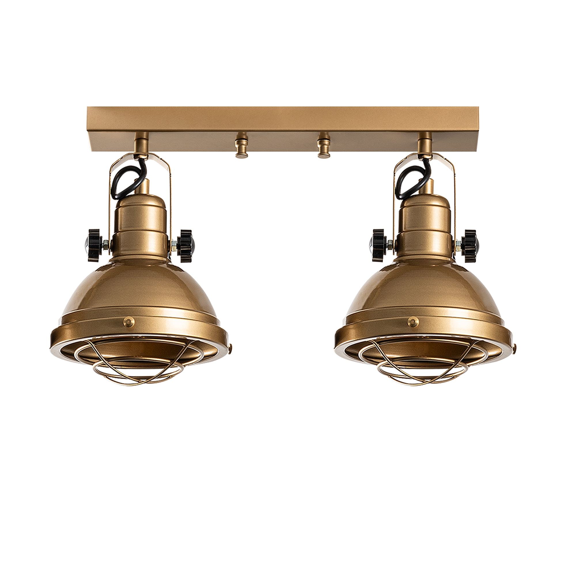 Candeeiro de Teto - 43 x 16 x 25 cm - Dourado - Metal