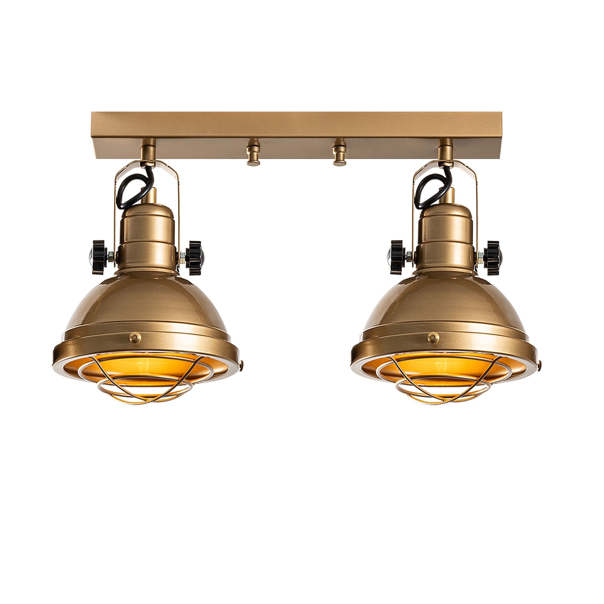 Candeeiro de Teto - 43 x 16 x 25 cm - Dourado - Metal