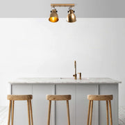 Candeeiro de Teto – 40 x 16 x 28 cm – Dourado – Metal