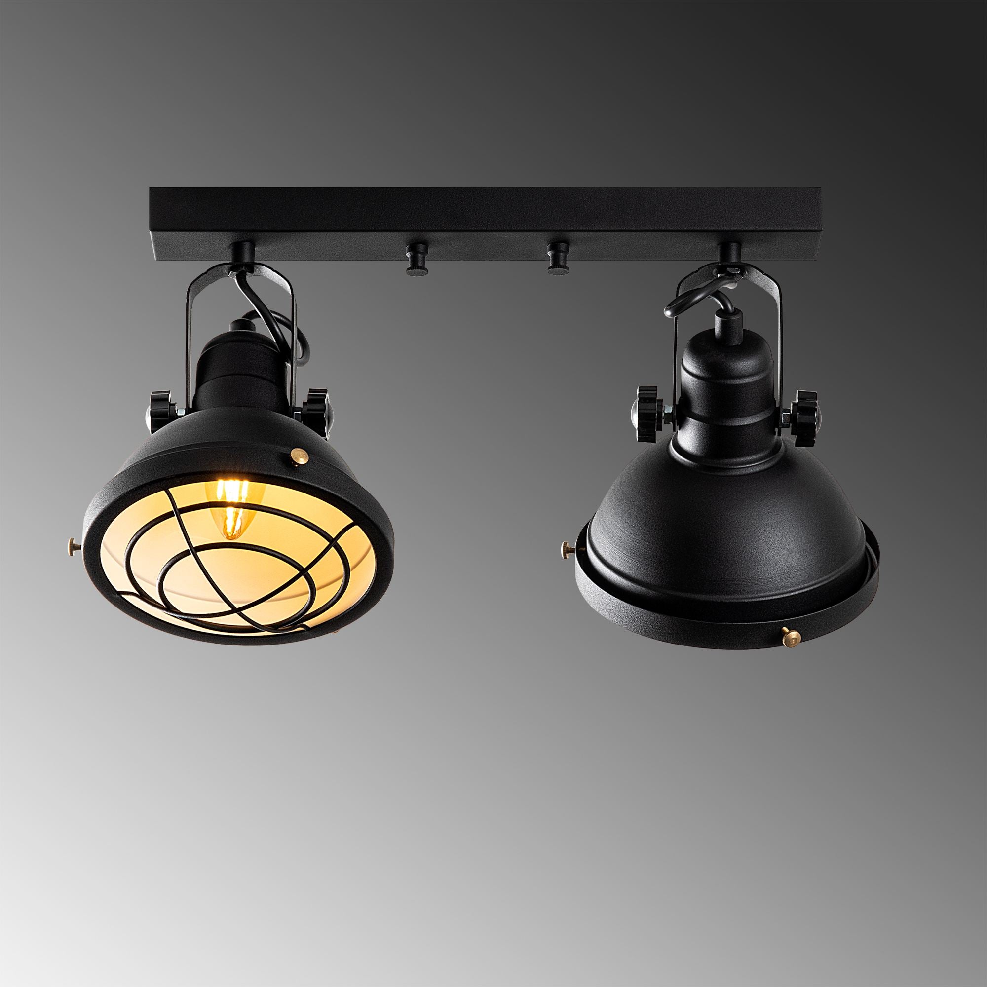 Candeeiro de Teto – 43 x 16 x 25 cm – Preto – Metal