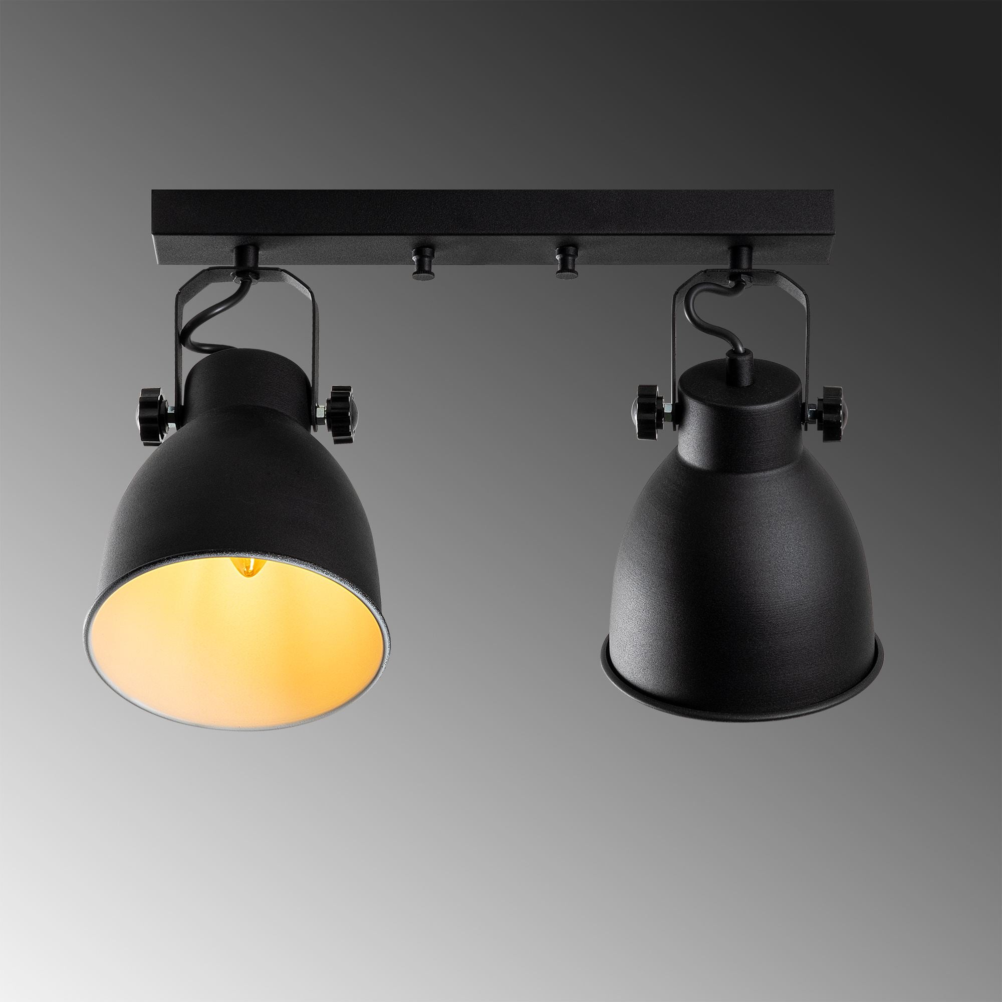 Candeeiro de Teto – 40 x 16 x 28 cm – Preto – Metal