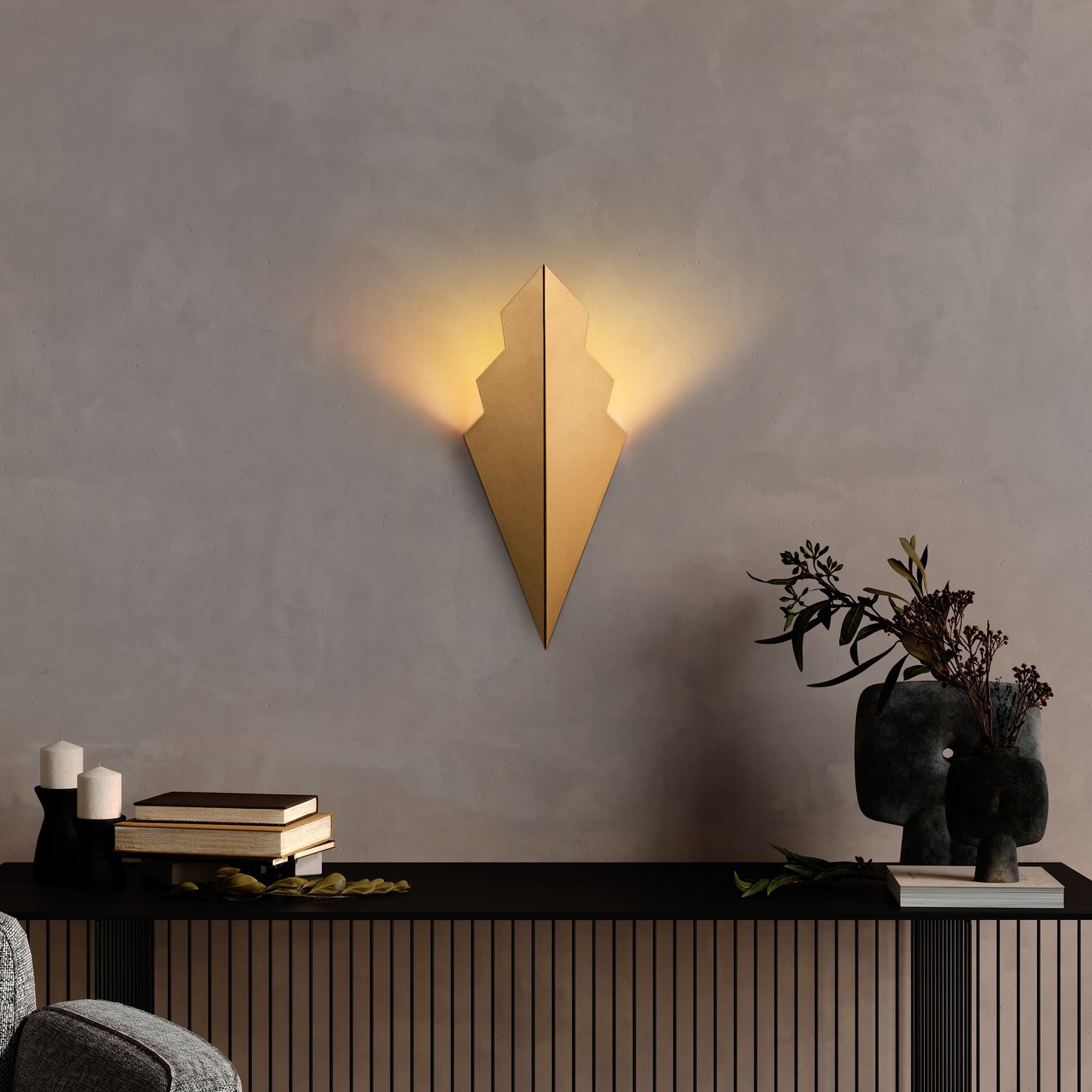 Luminária de parede-Arrow-Ouro