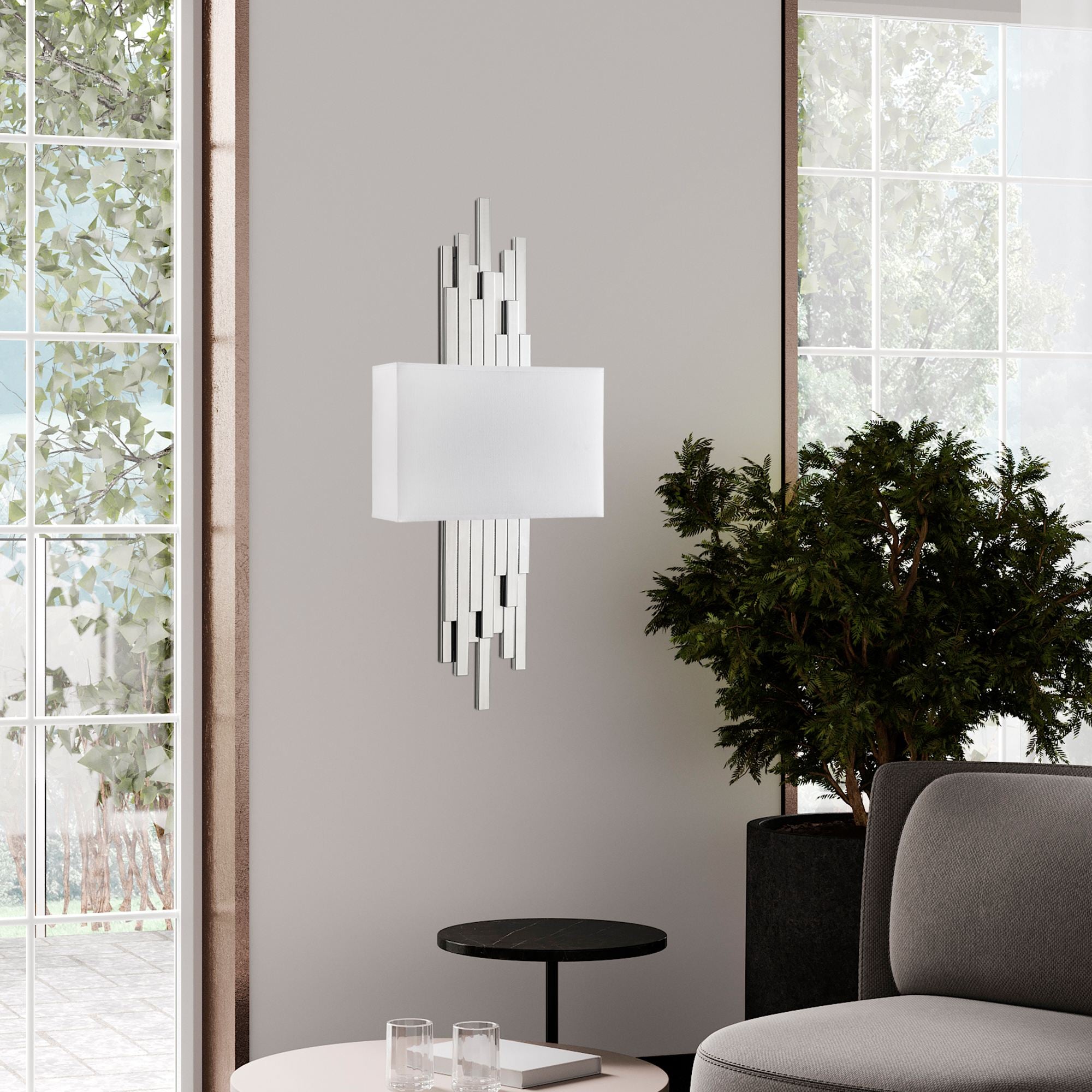 Candeeiro de Parede – 35 x 75 x 10 cm – Branco – Metal