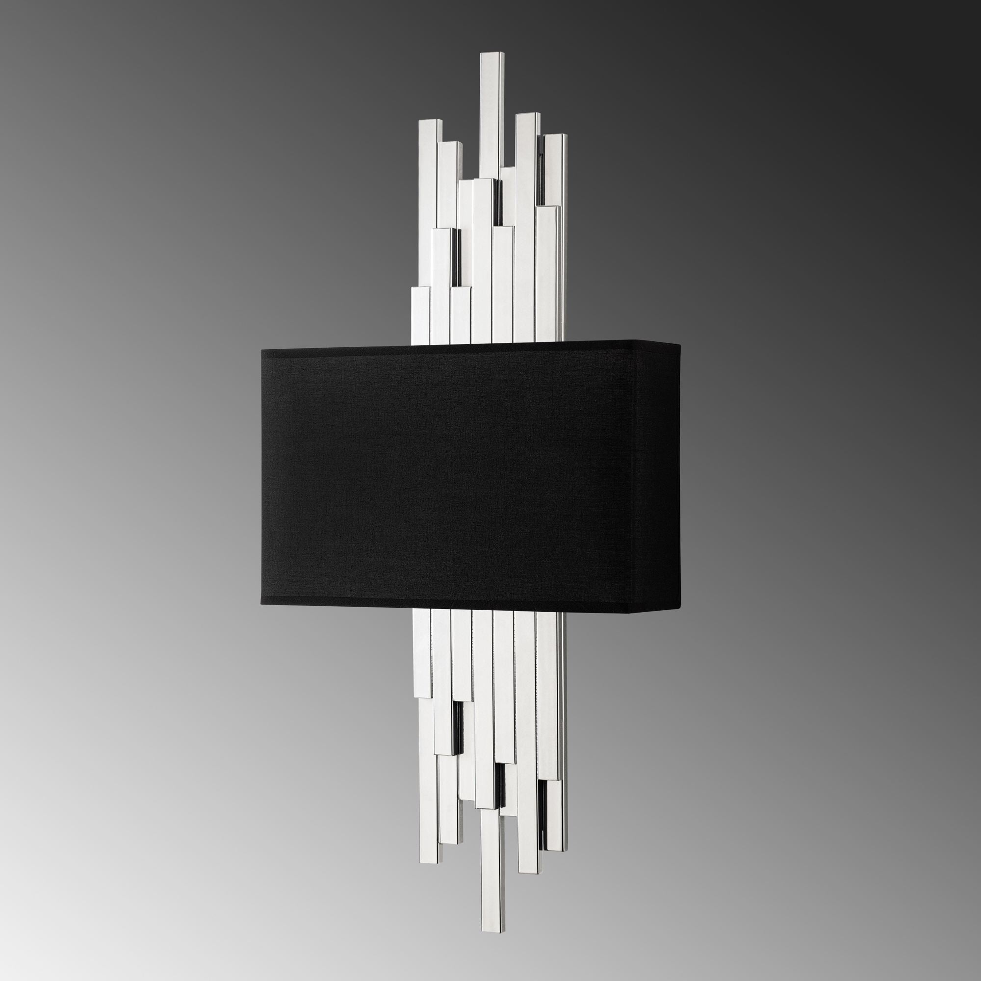 Candeeiro de Parede – 35 x 75 x 10 cm – Branco e Preto – Metal