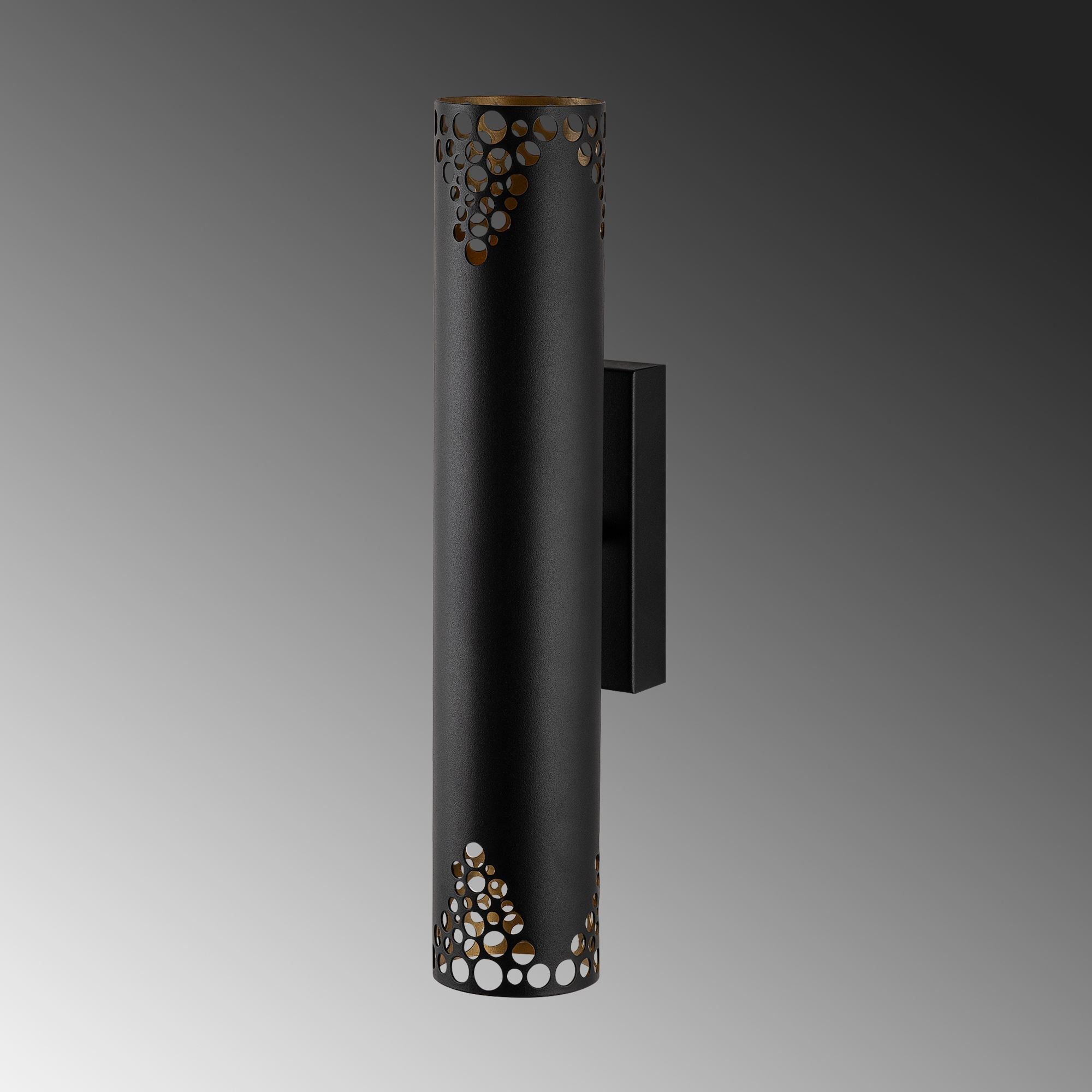 Candeeiro de Parede – 8 x 40 x 13 cm – Preto – Metálico