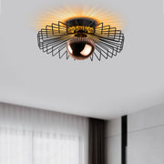 Candeeiro de Teto – 45 x 45 x 18 cm – Preto – Metal