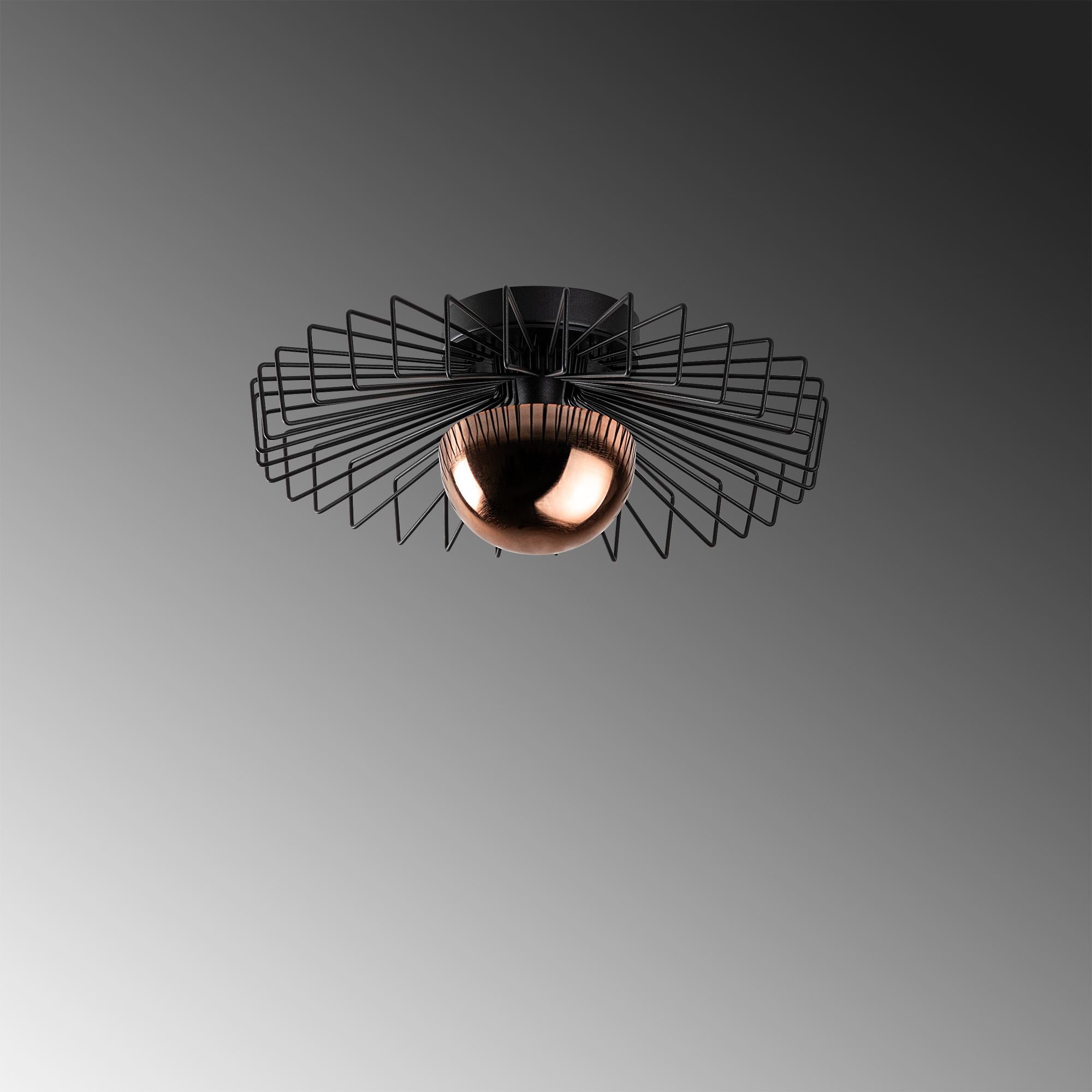 Candeeiro de Teto – 45 x 45 x 18 cm – Preto – Metal