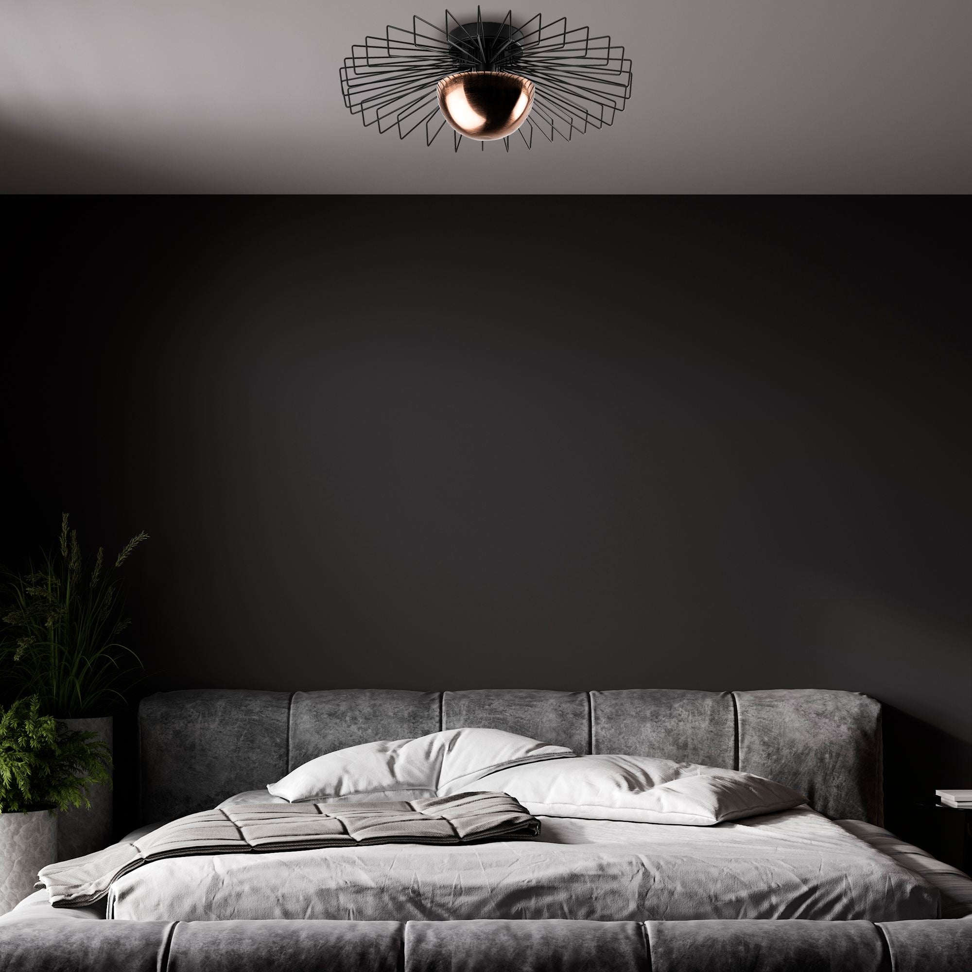 Candeeiro de Teto – 60 x 60 x 24 – Preto – Metal