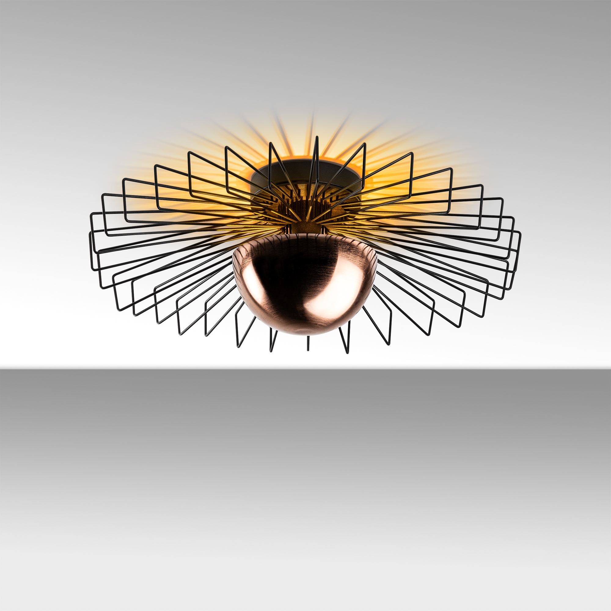 Candeeiro de Teto – 60 x 60 x 24 – Preto – Metal