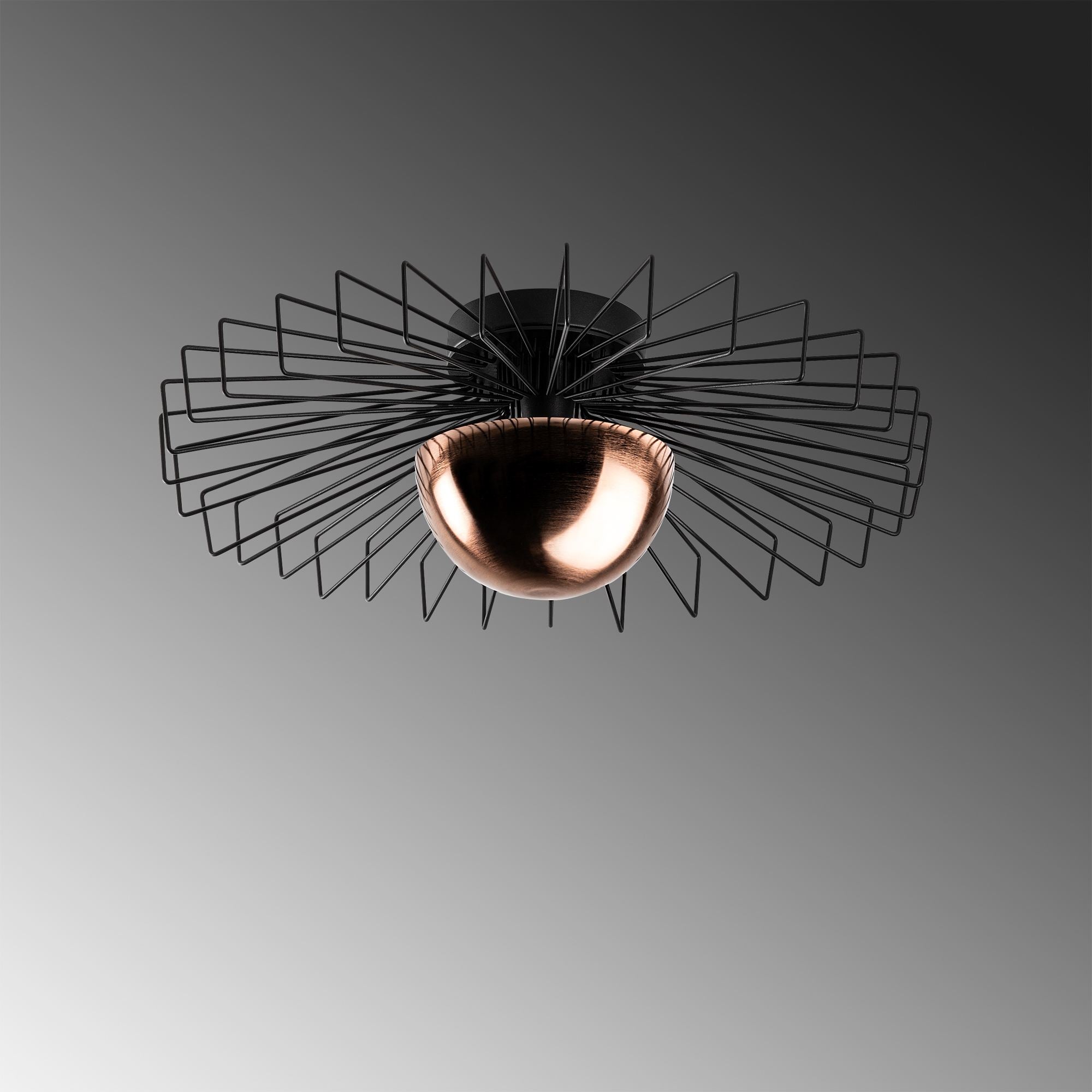 Candeeiro de Teto – 60 x 60 x 24 – Preto – Metal