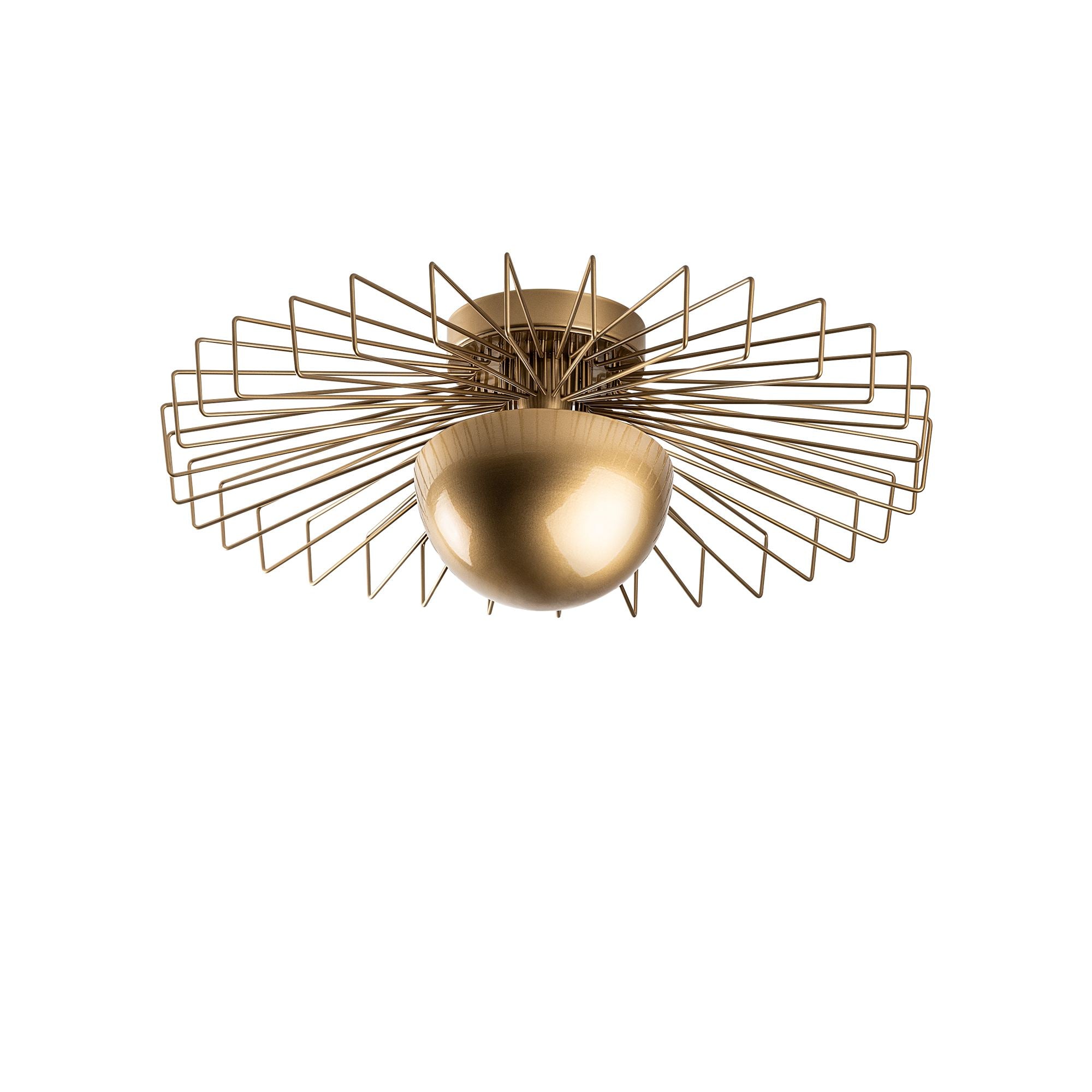 Candeeiro de Teto – 60 x 60 x 24 cm – Dourado – Metal