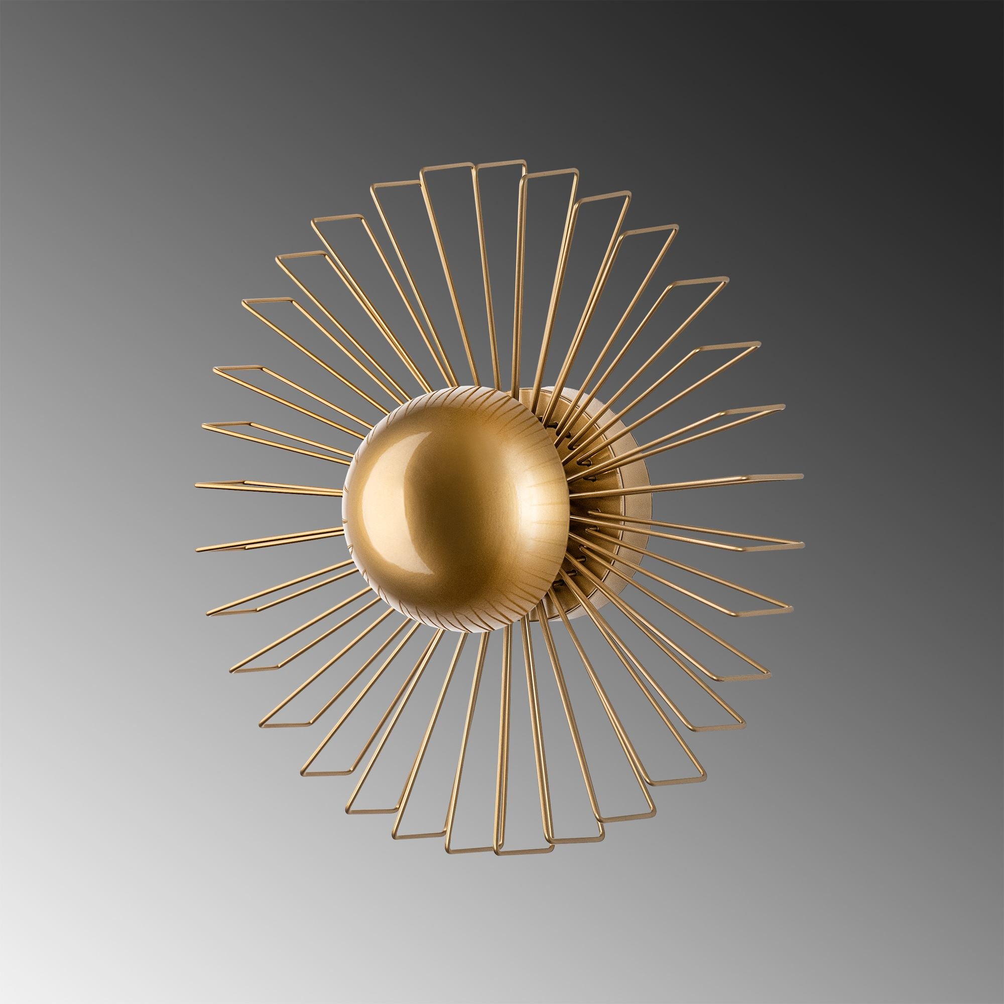 Candeeiro de Parede – 45 x 45 x 18 cm – Dourado – Metal