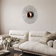 Candeeiro de Parede – 60 x 60 x 24 cm – Preto – Metal