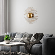 Candeeiro de Parede – 60 x 60 x 24 cm – Dourado – Metal