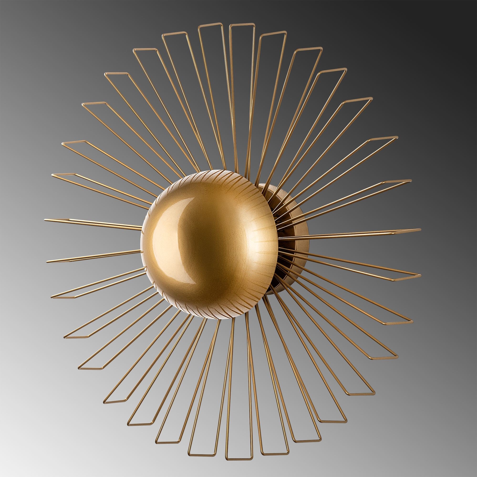 Candeeiro de Parede – 60 x 60 x 24 cm – Dourado – Metal