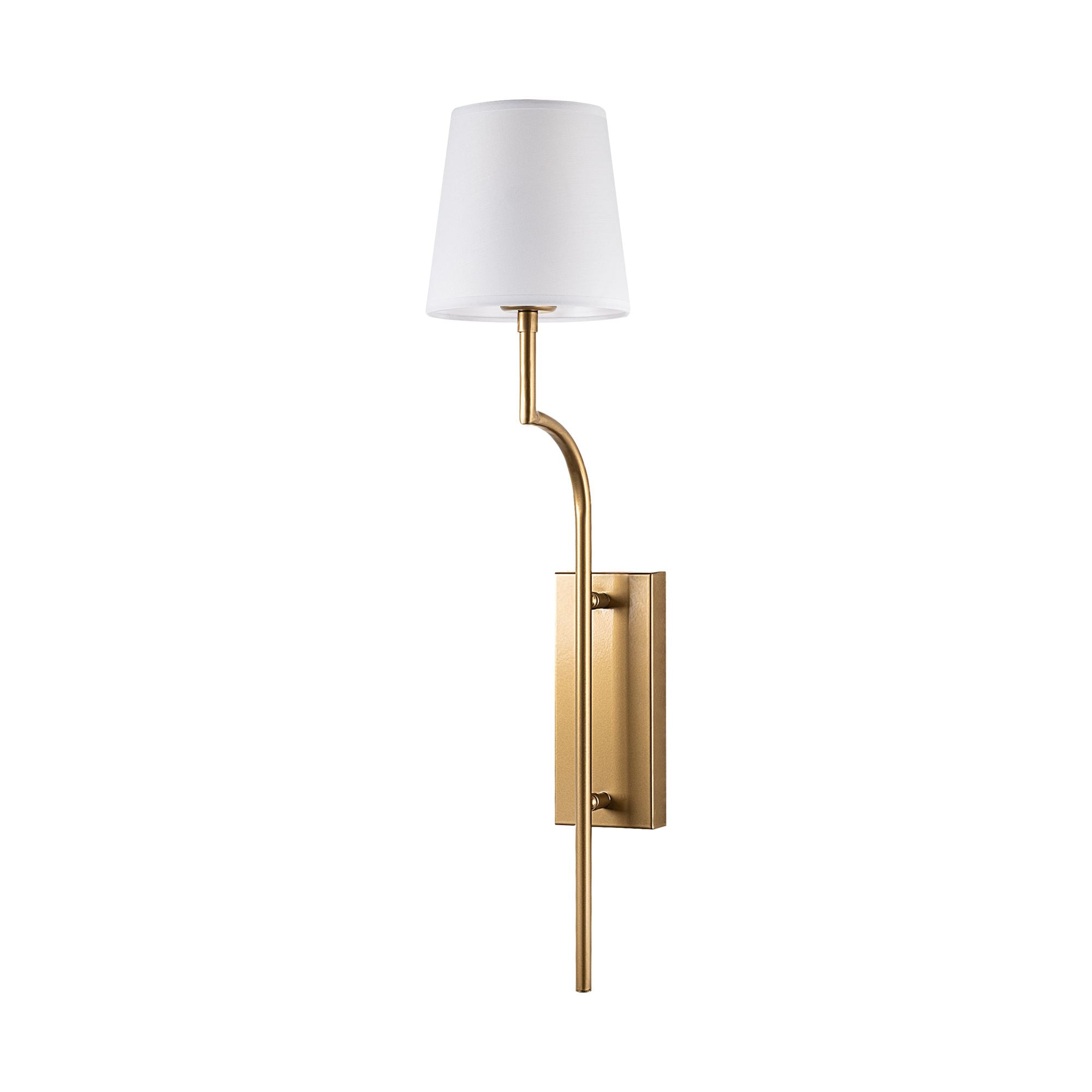 Candeeiro de Parede – 72 cm – Dourado e Branco – Metal