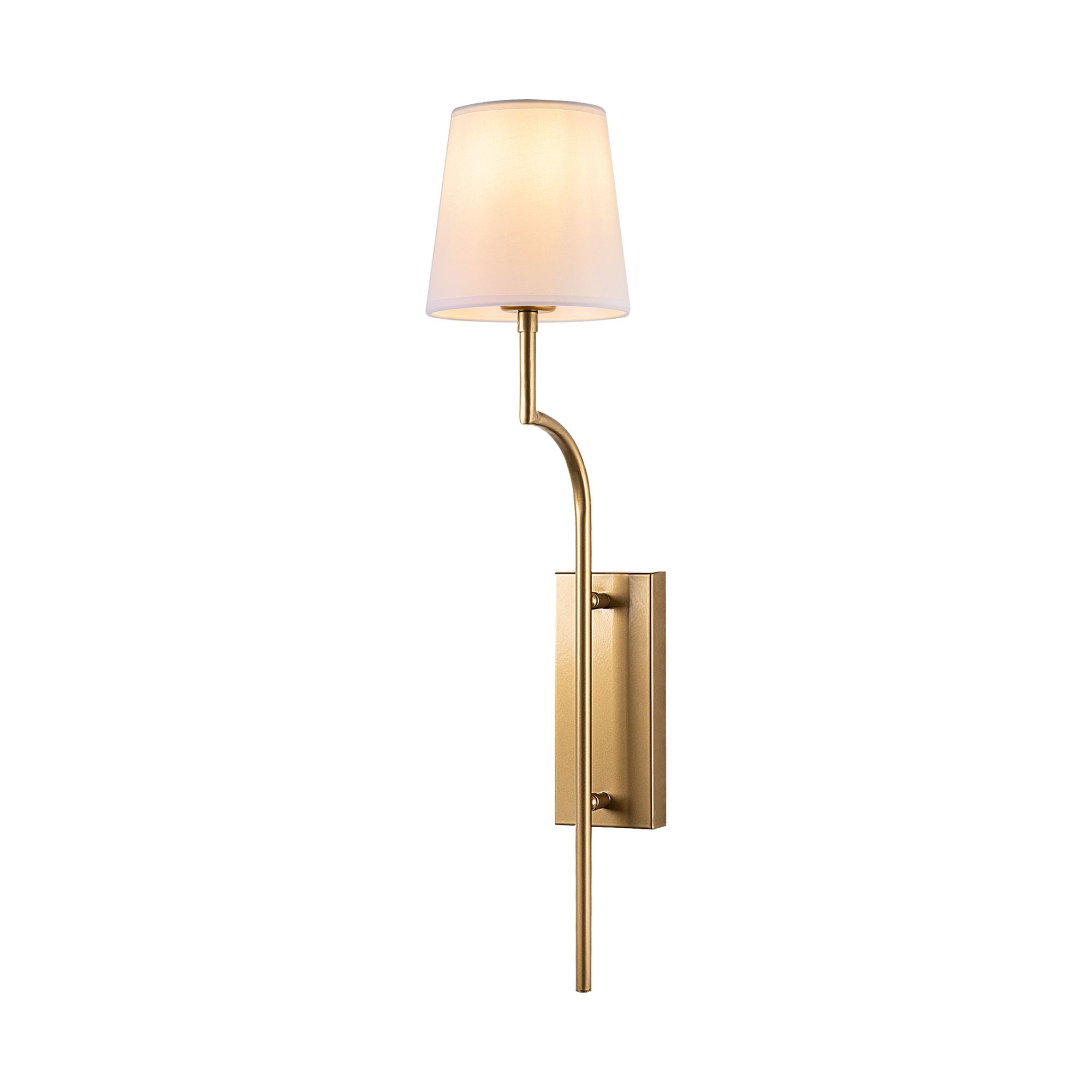 Candeeiro de Parede – 72 cm – Dourado e Branco – Metal