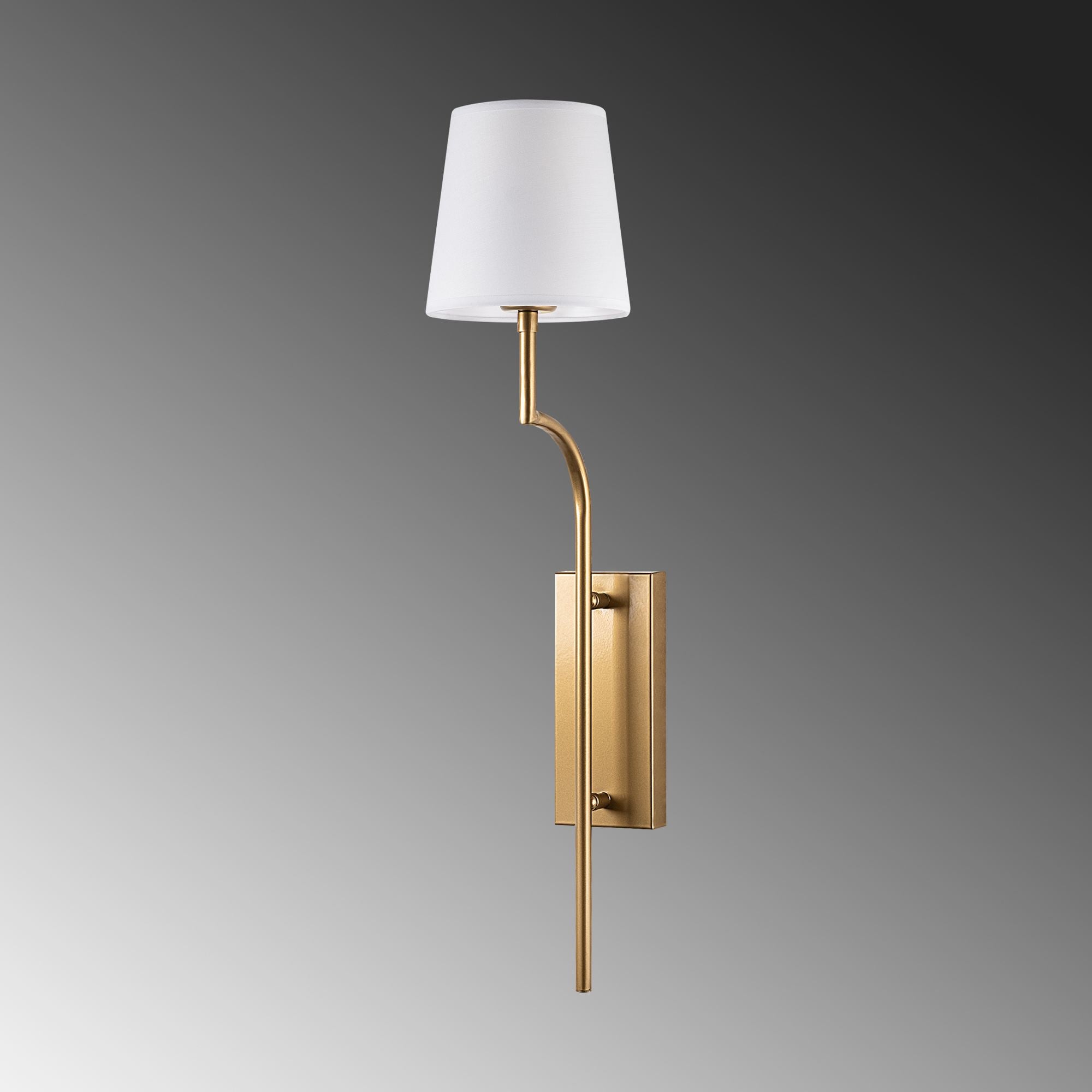 Candeeiro de Parede – 72 cm – Dourado e Branco – Metal