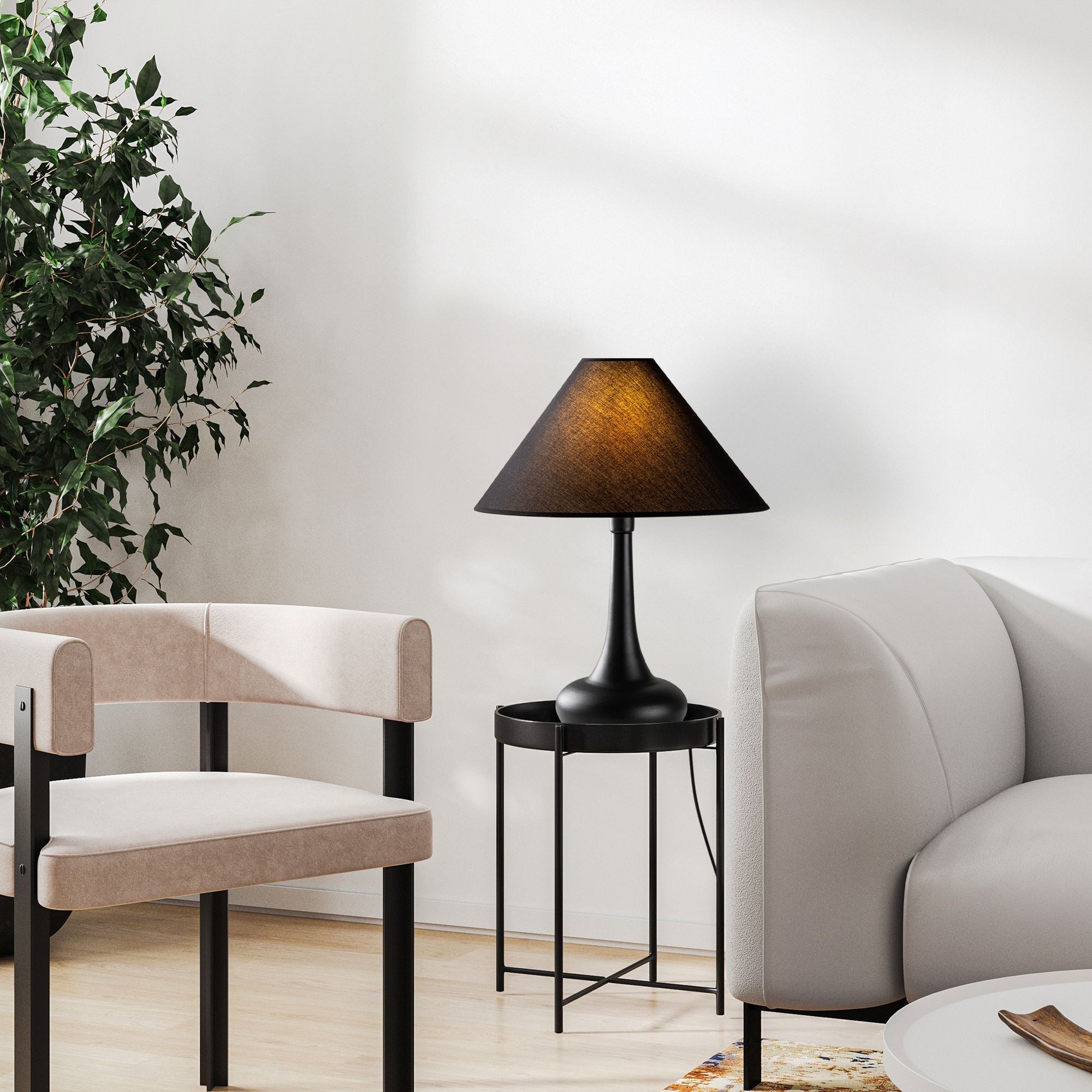 Candeeiro de mesa-Luna-Preto
