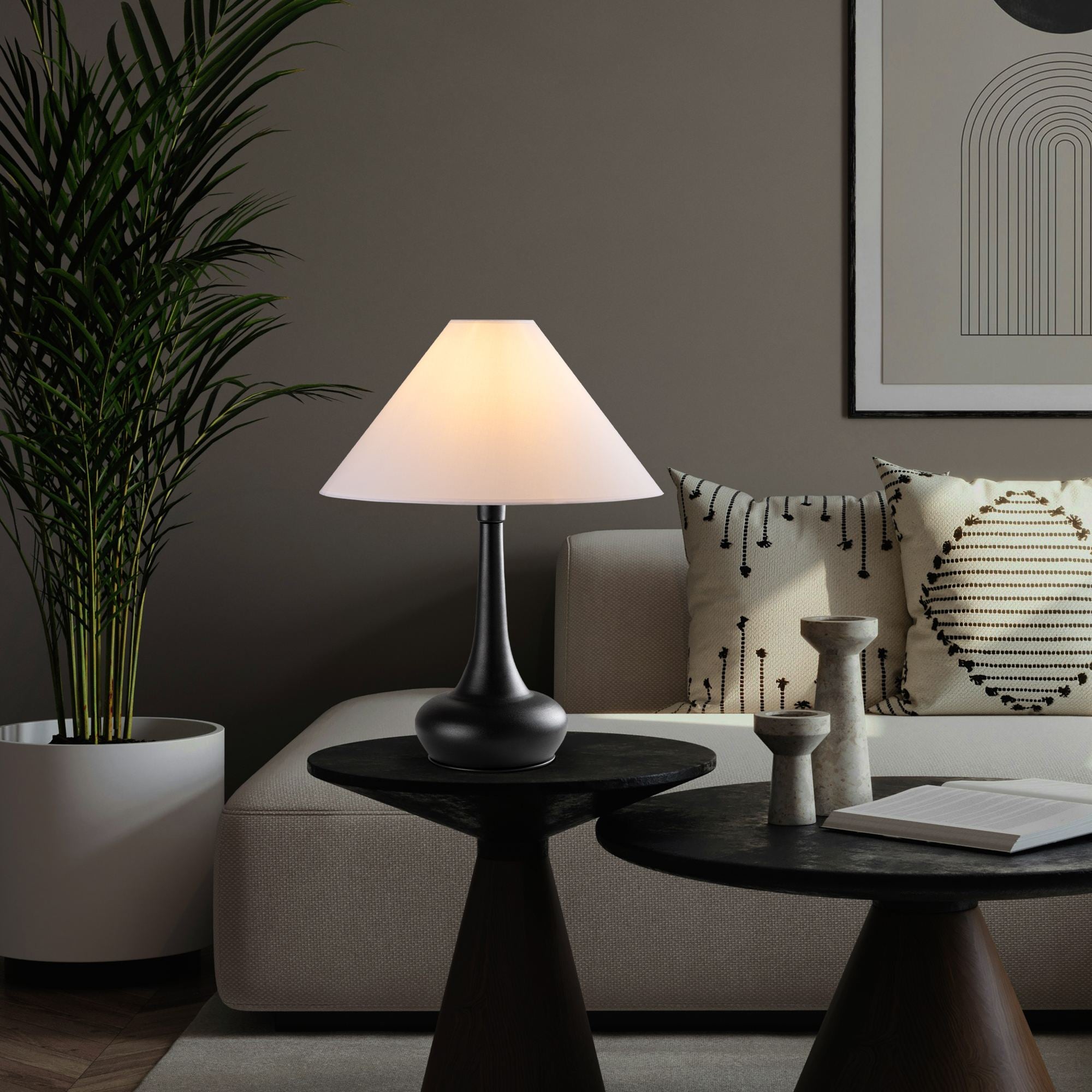 Candeeiro de mesa-Luna-Branco
Preto