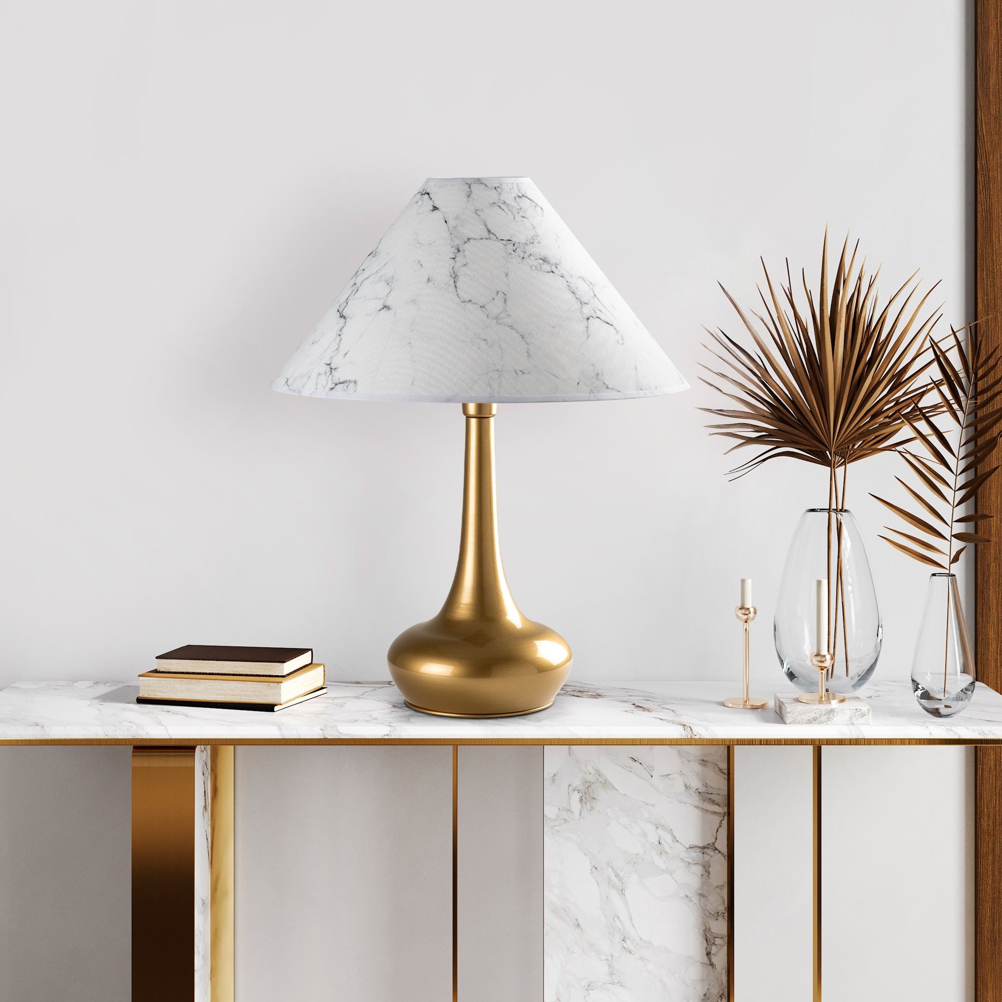 Candeeiro de mesa-Luna-Dourado
Branco