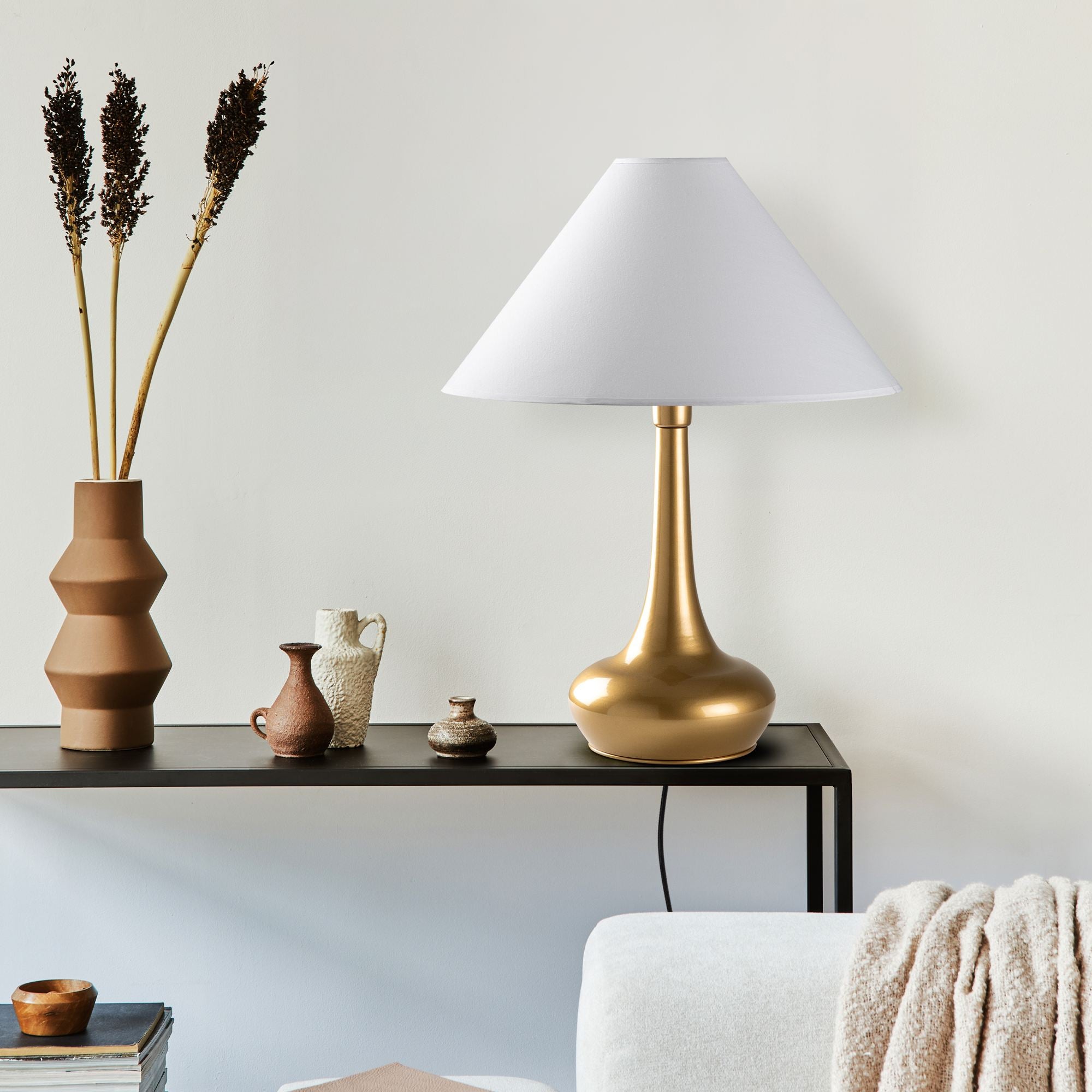 Candeeiro de mesa-Luna-Dourado
Branco