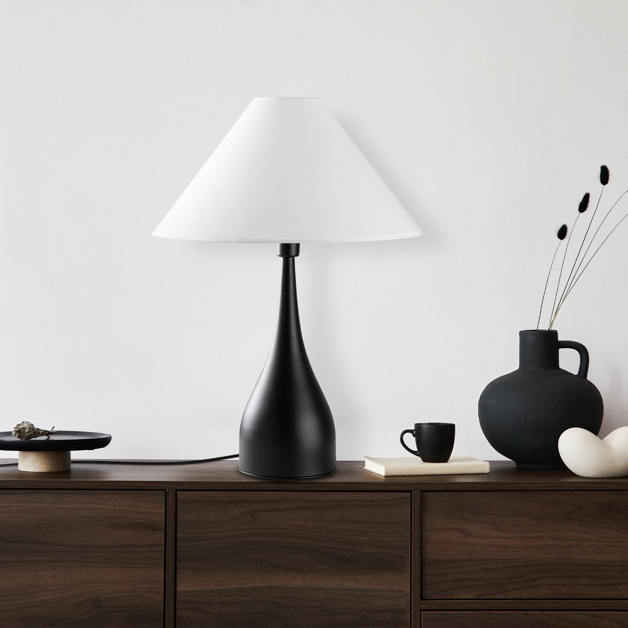 Candeeiro de mesa-Luna-Preto
Branco