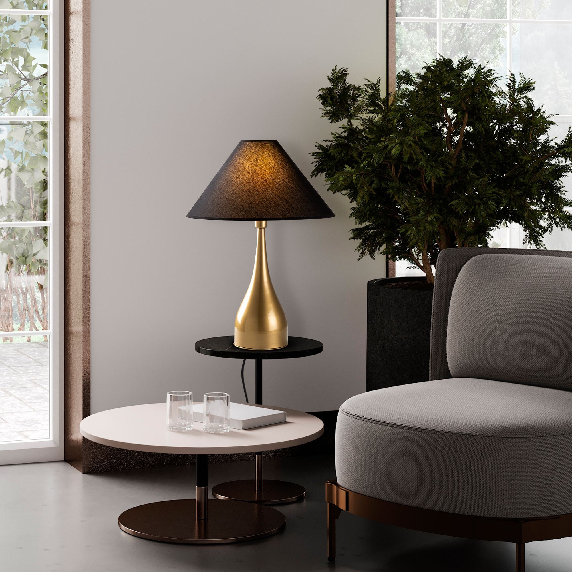 Candeeiro de mesa-Luna-Dourado
Preto