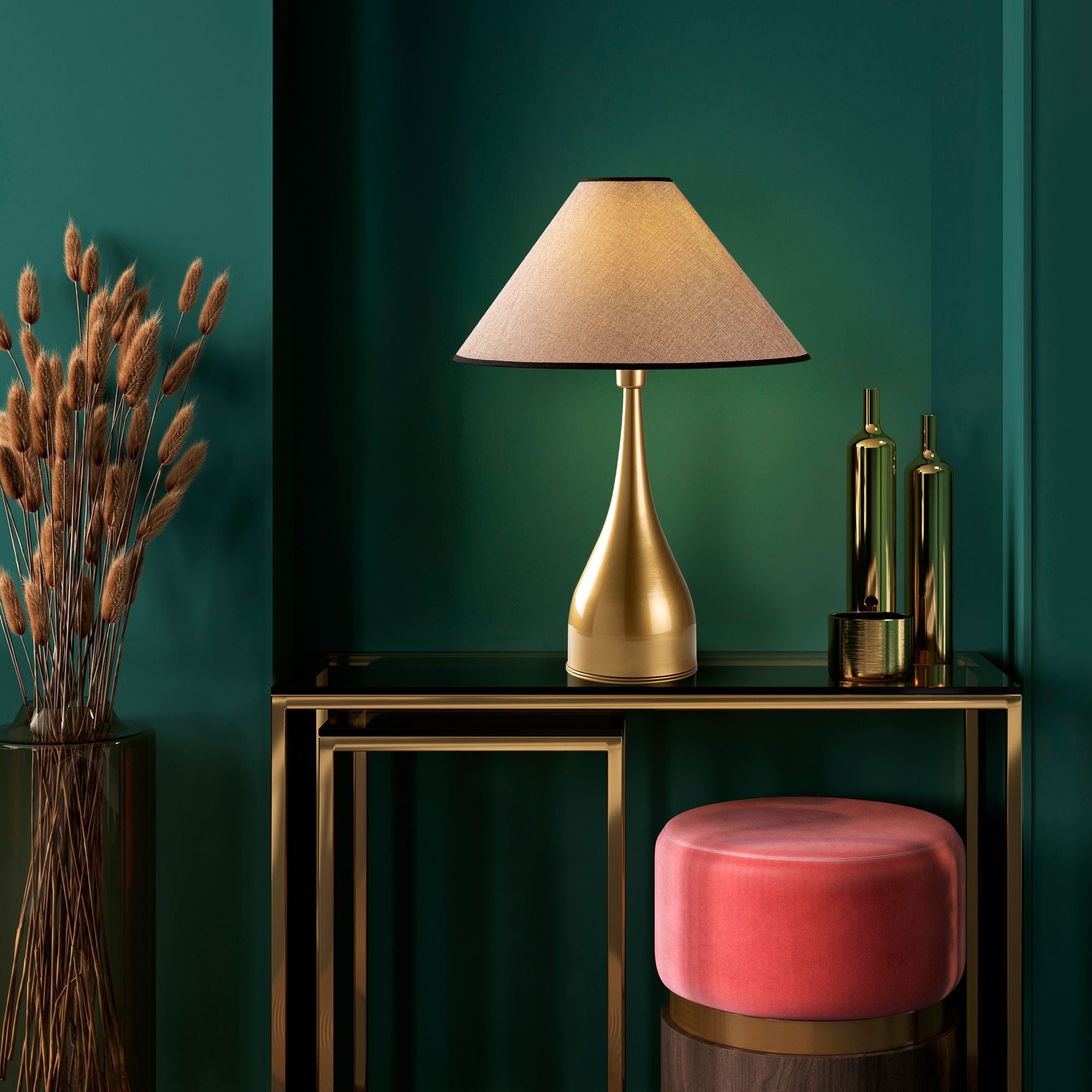 Candeeiro de mesa-Luna-Dourado
Castanho Claro
