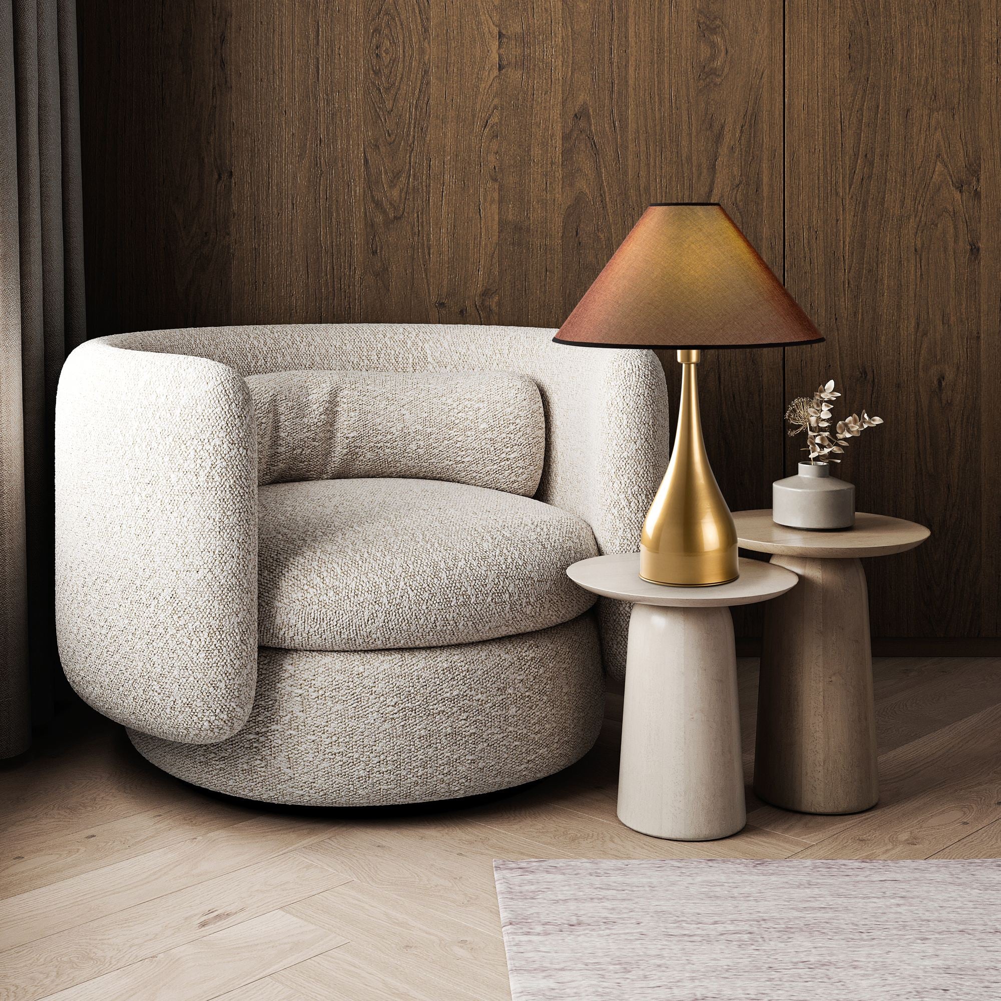 Candeeiro de mesa-Luna-Dourado
Marrom
