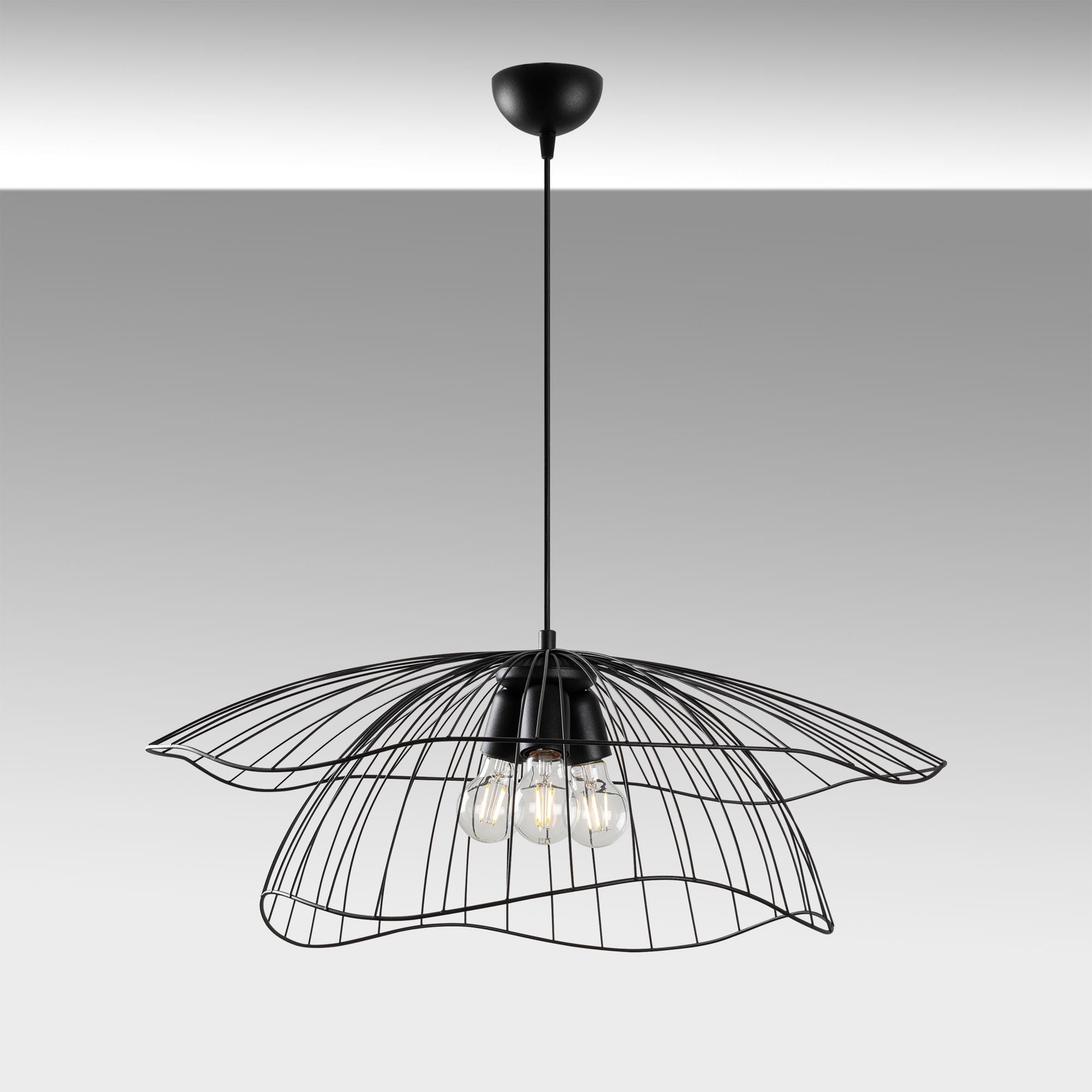 Candeeiro de Teto – 70 x 70 x 124 cm – Preto – Metal