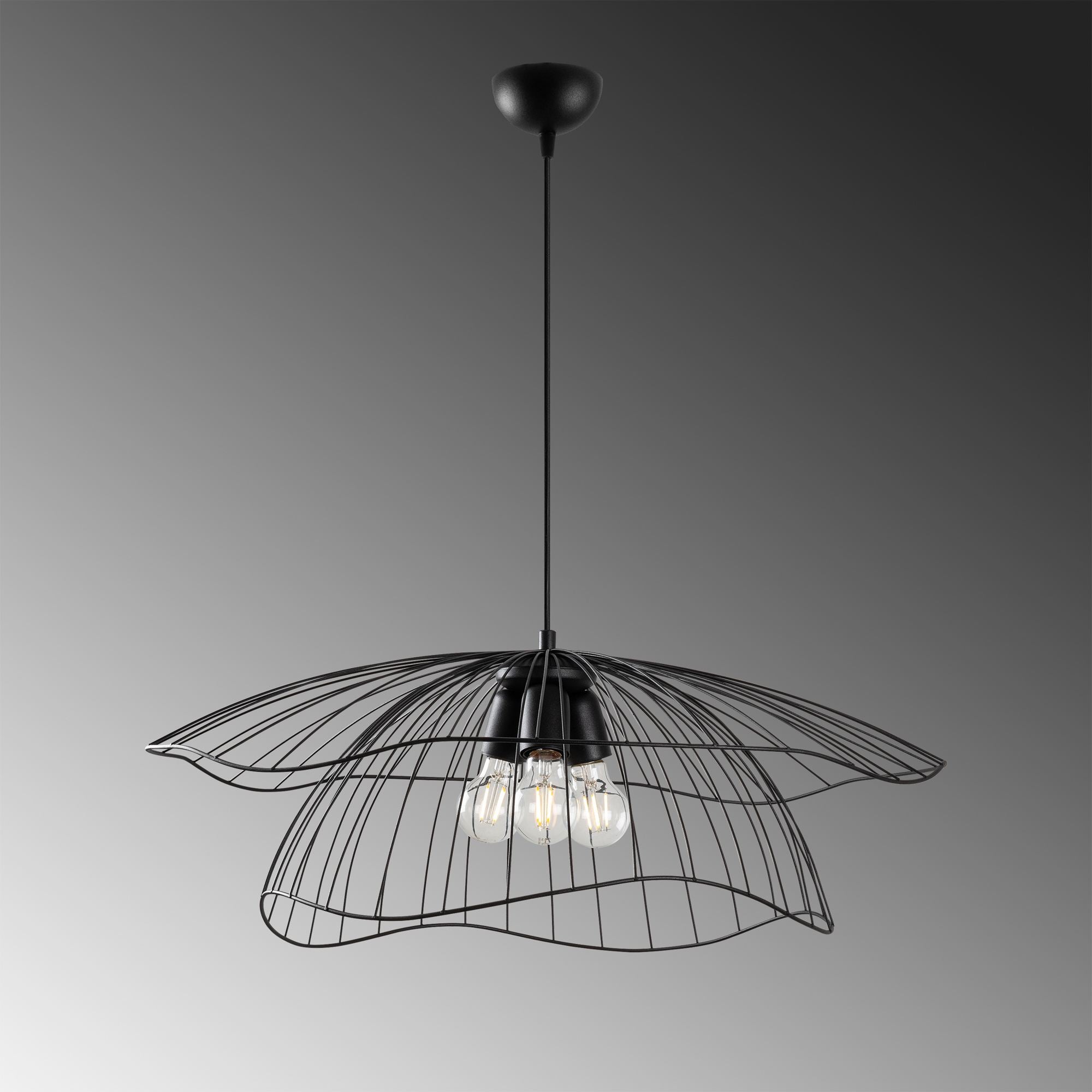 Candeeiro de Teto – 70 x 70 x 124 cm – Preto – Metal