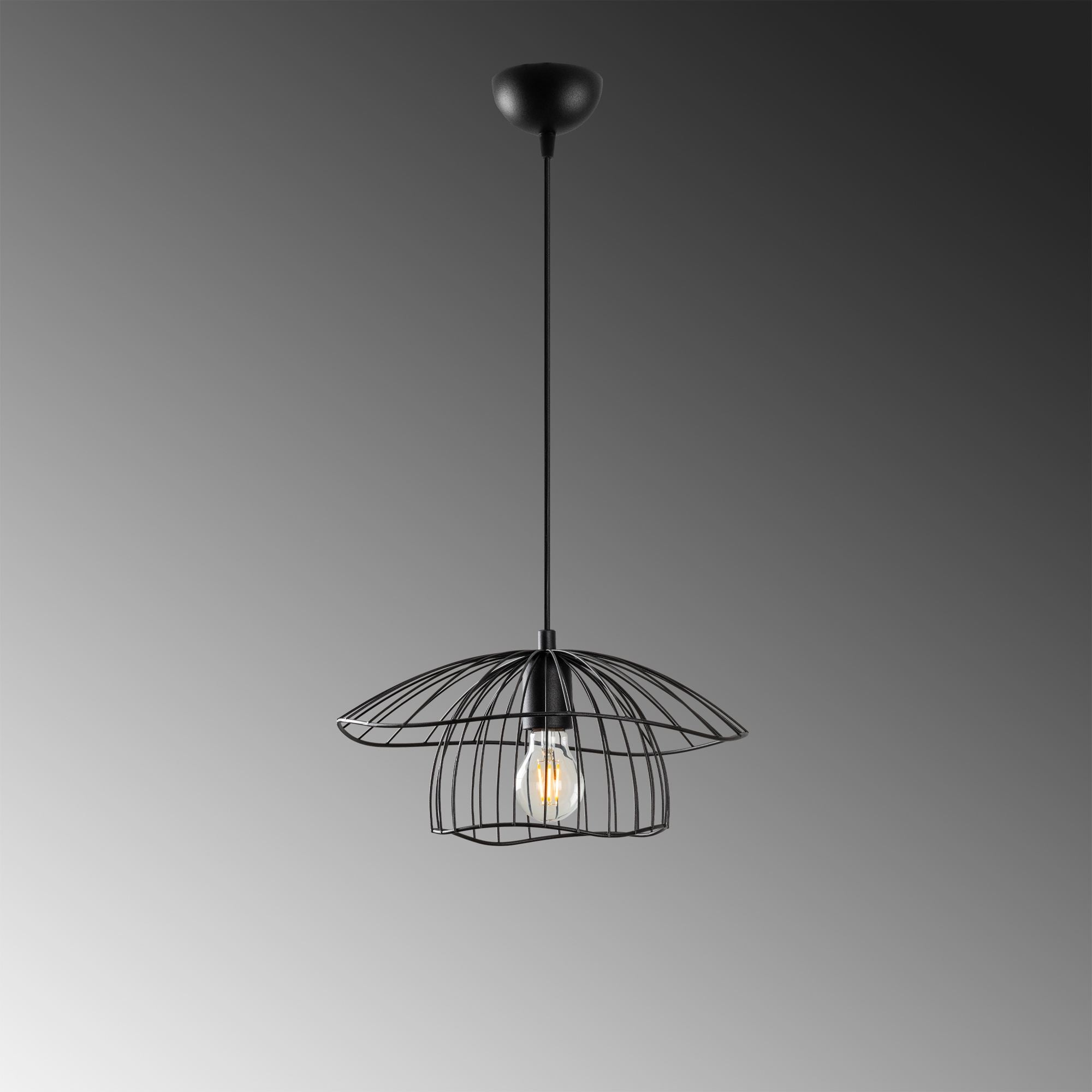 Candeeiro de Teto – 35 x 35 x 112 cm – Preto – Metal