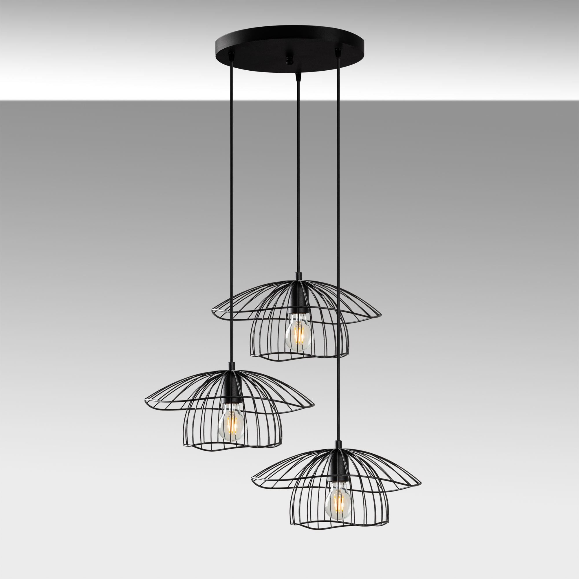 Candeeiro de Teto – 68 x 68 x 110 cm – Preto – Metal