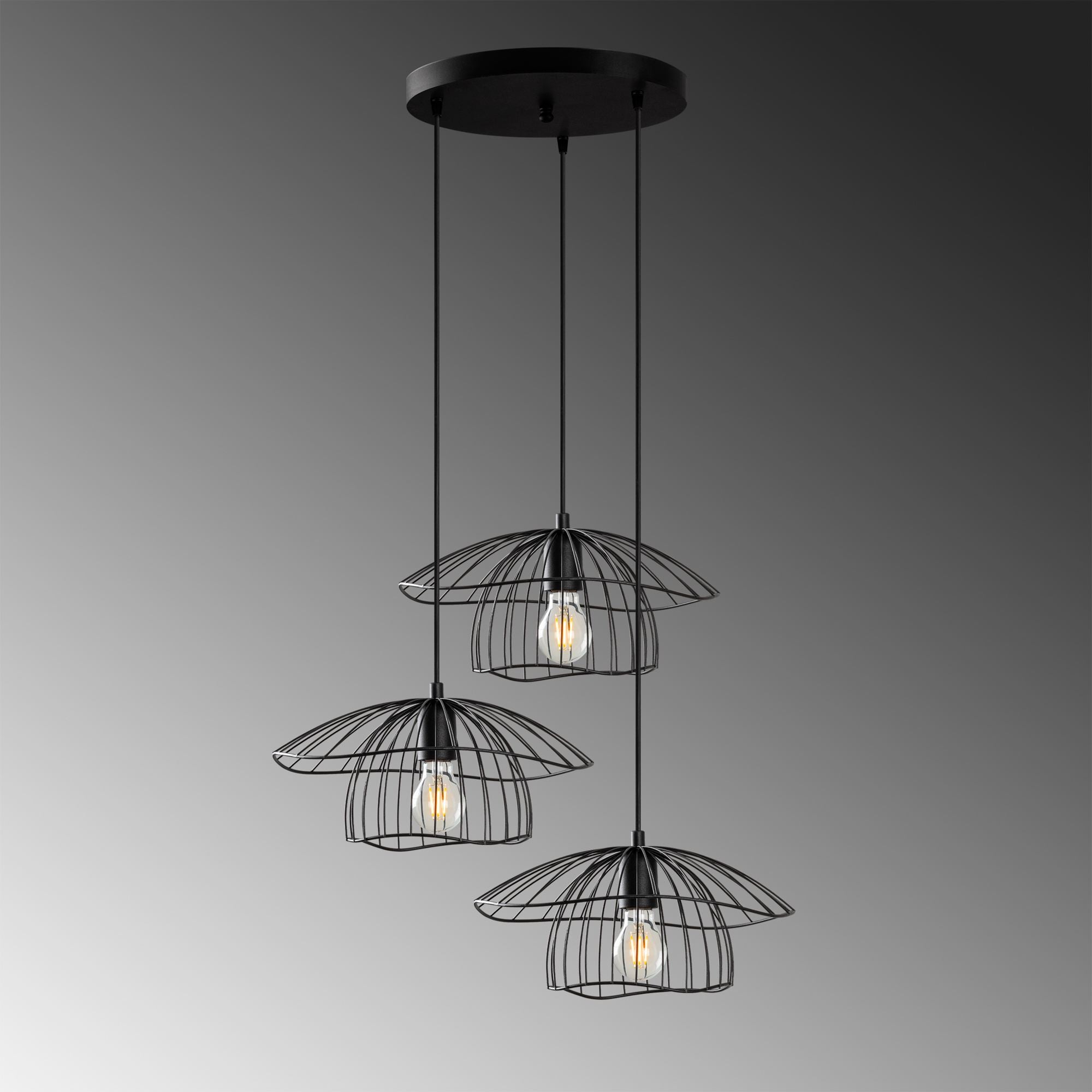 Candeeiro de Teto – 68 x 68 x 110 cm – Preto – Metal