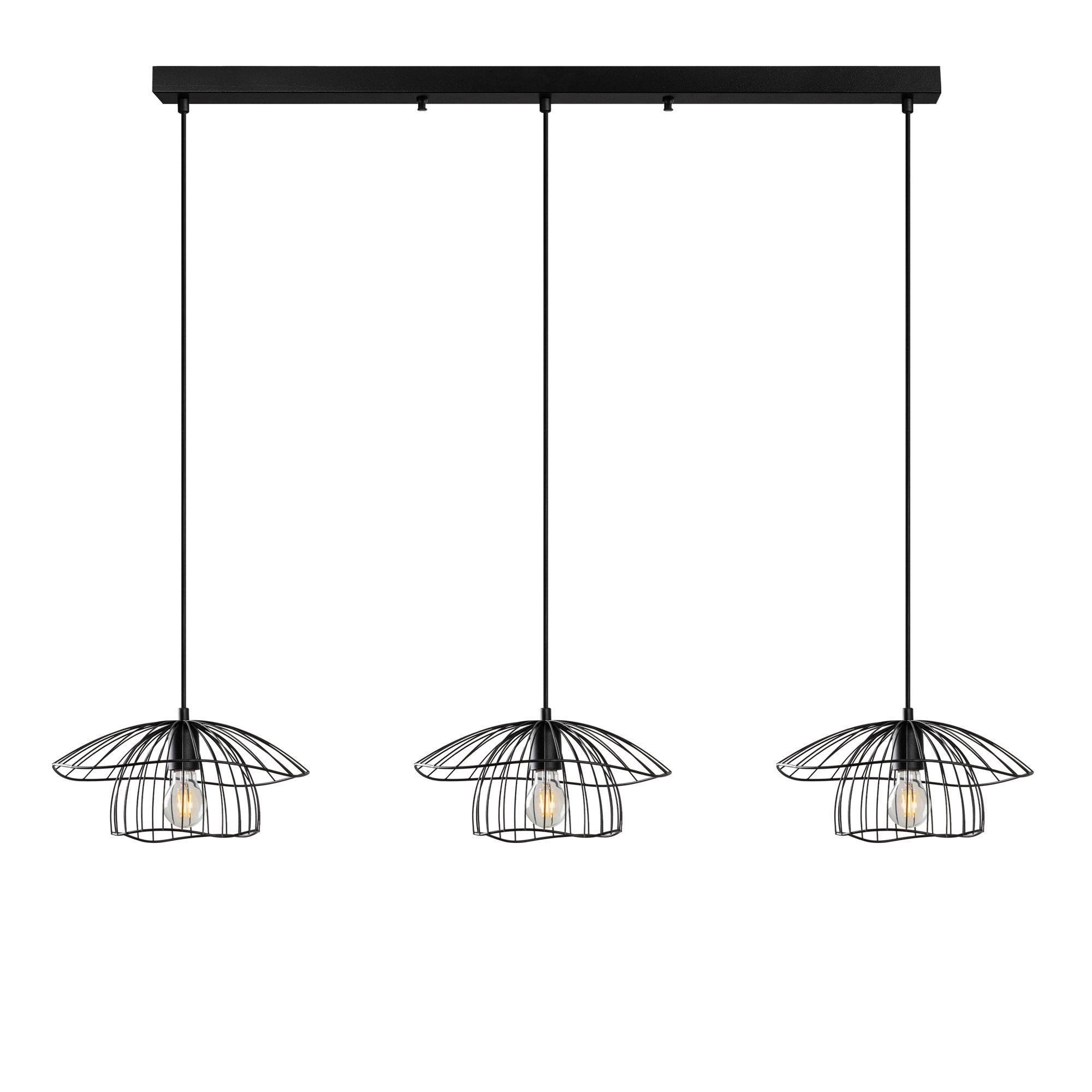 Candeeiro de Teto – 155 x 35 x 110 cm – Preto – Metal