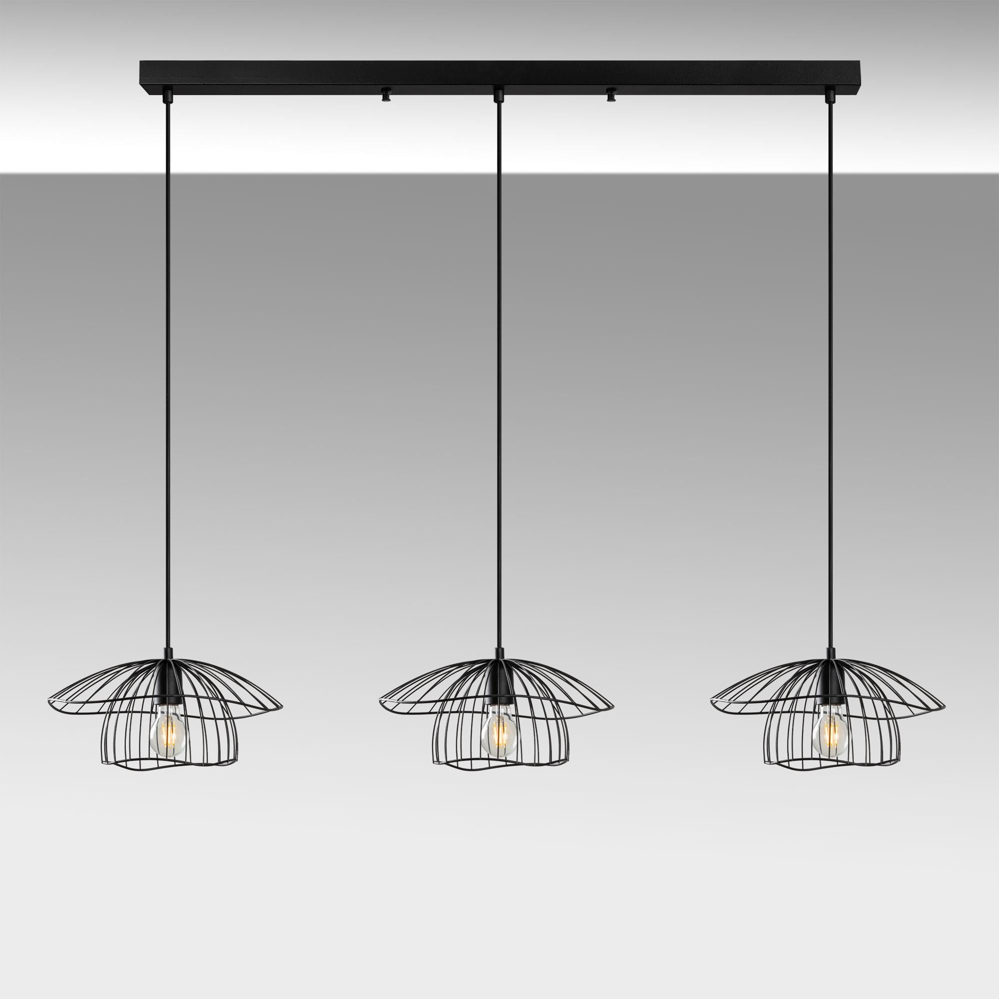 Candeeiro de Teto – 155 x 35 x 110 cm – Preto – Metal