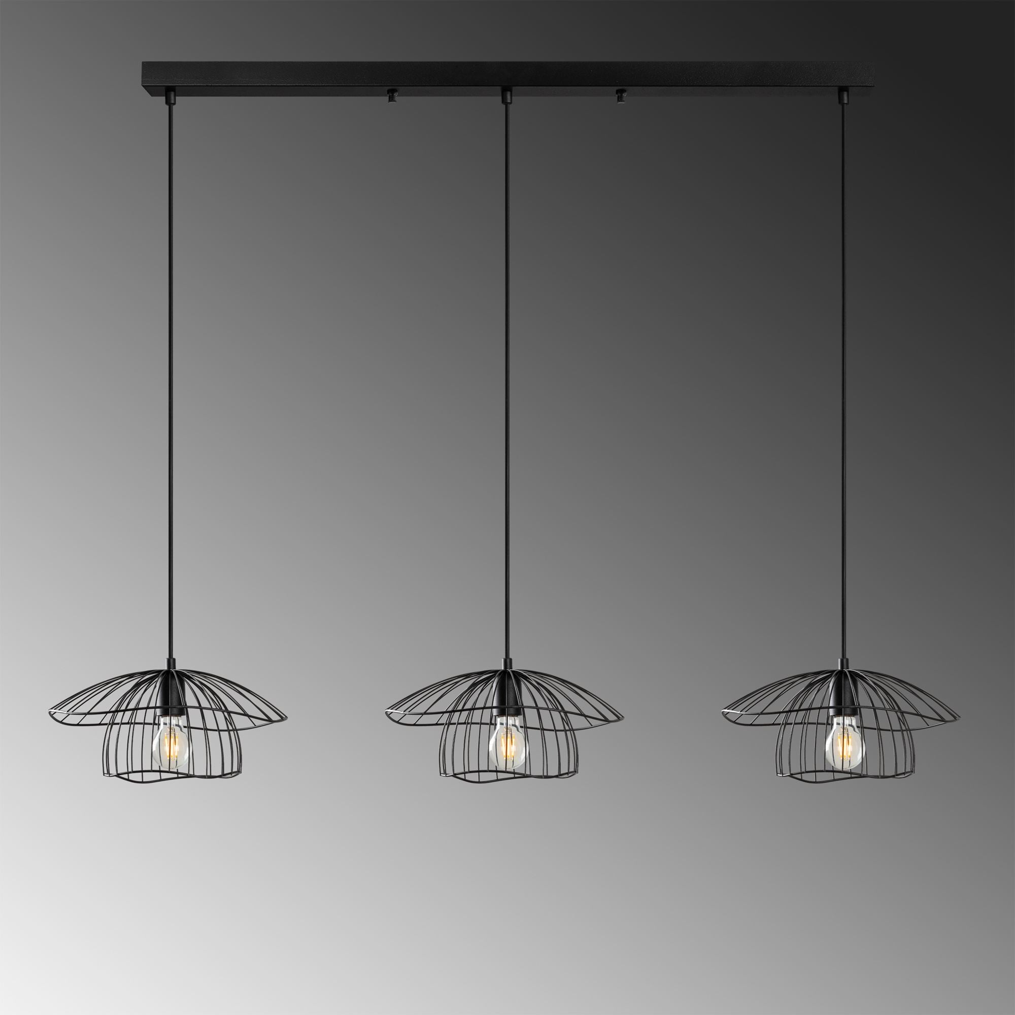 Candeeiro de Teto – 155 x 35 x 110 cm – Preto – Metal