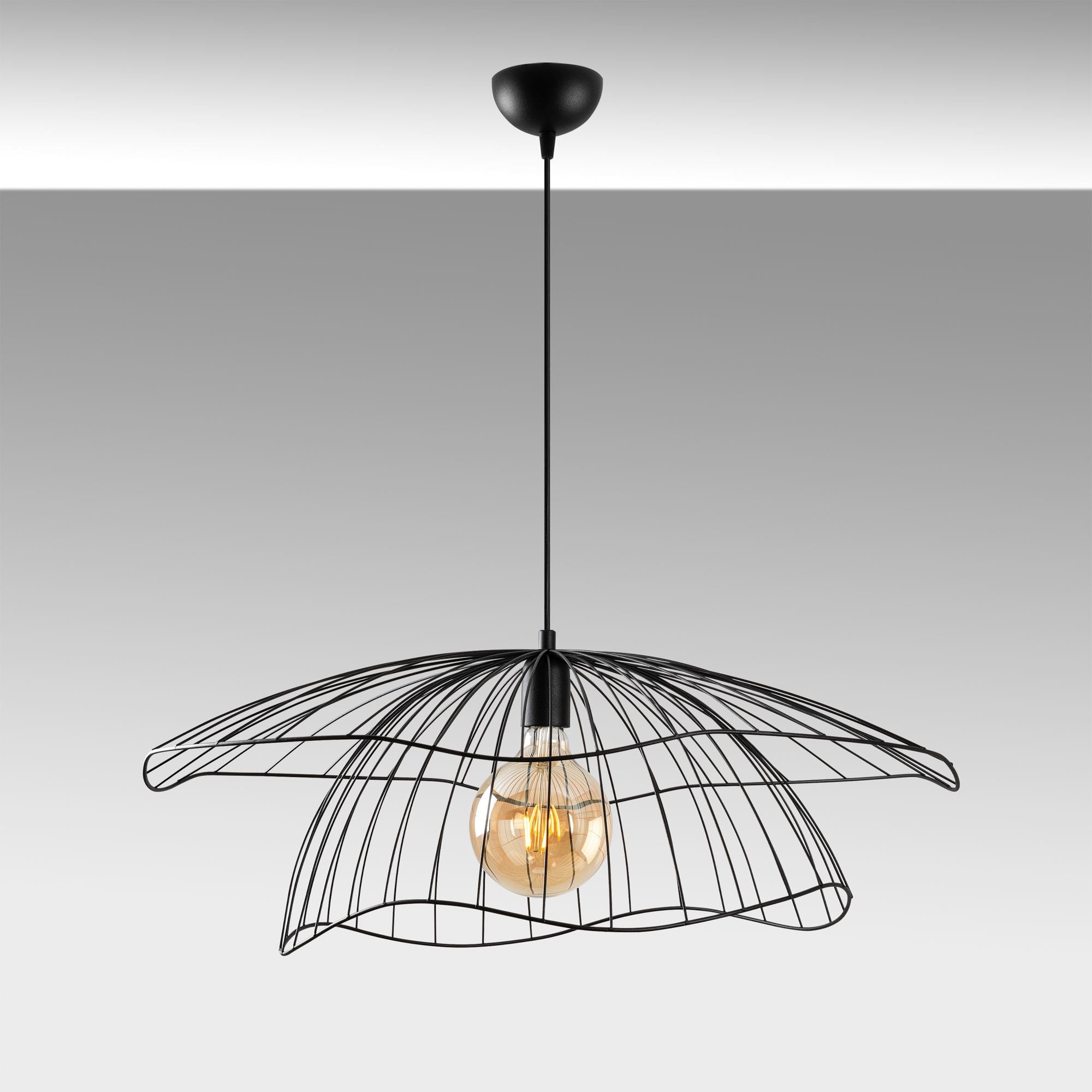 Candeeiro de Teto – 70 x 70 x 124 cm – Preto – Metal