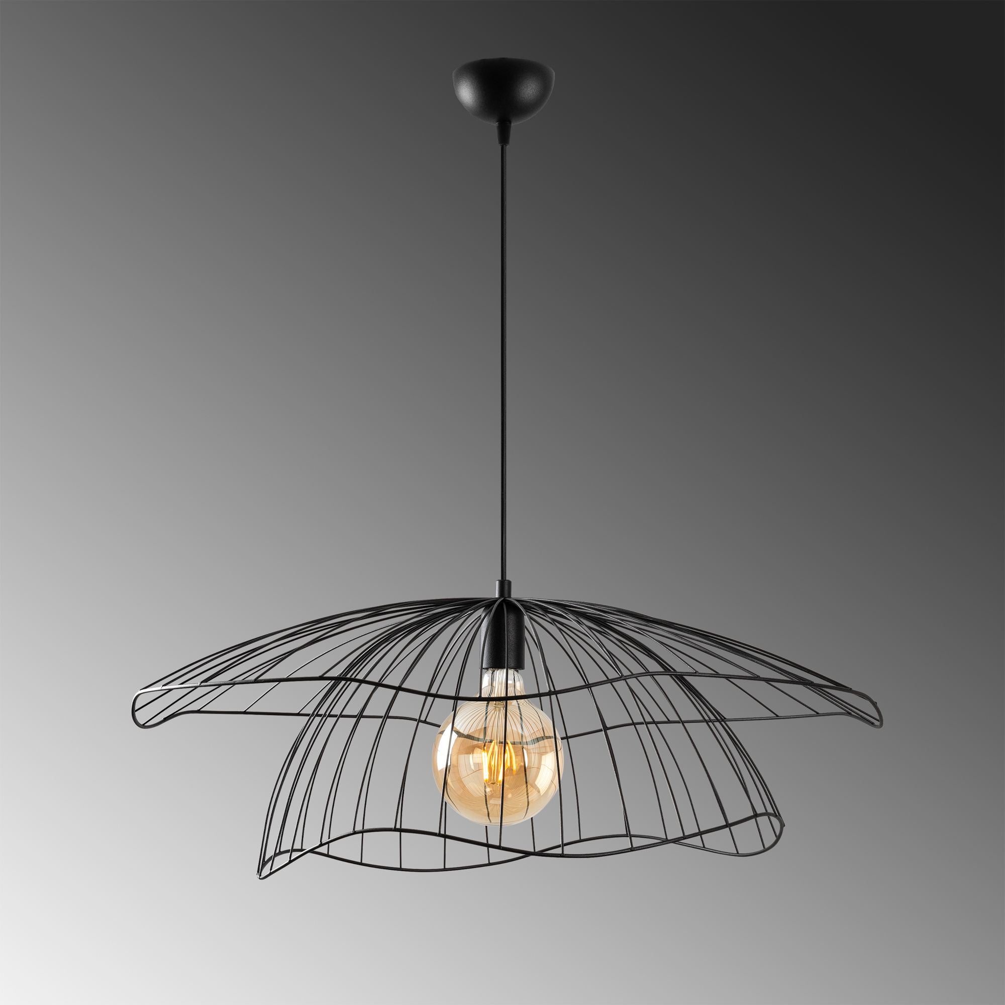 Candeeiro de Teto – 70 x 70 x 124 cm – Preto – Metal