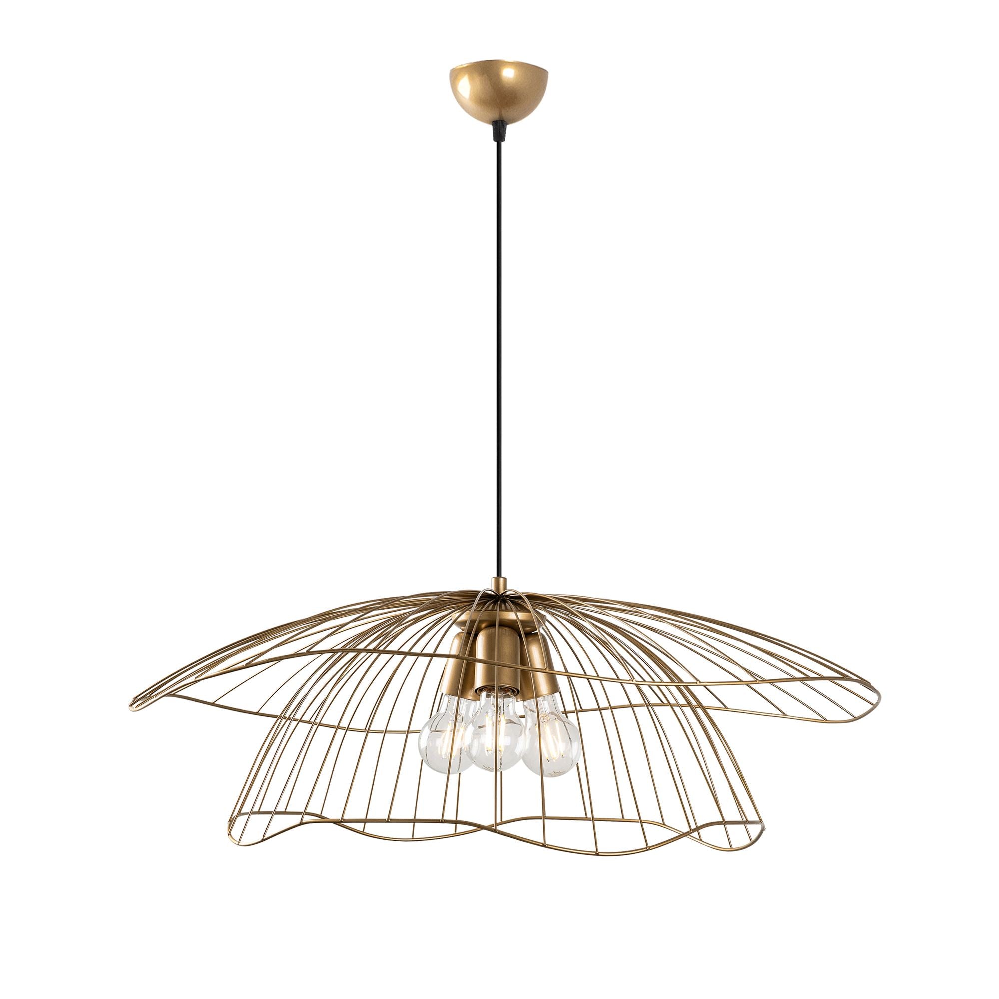 Candeeiro de Teto – 70 x 70 x 124 cm – Dourado – Metal