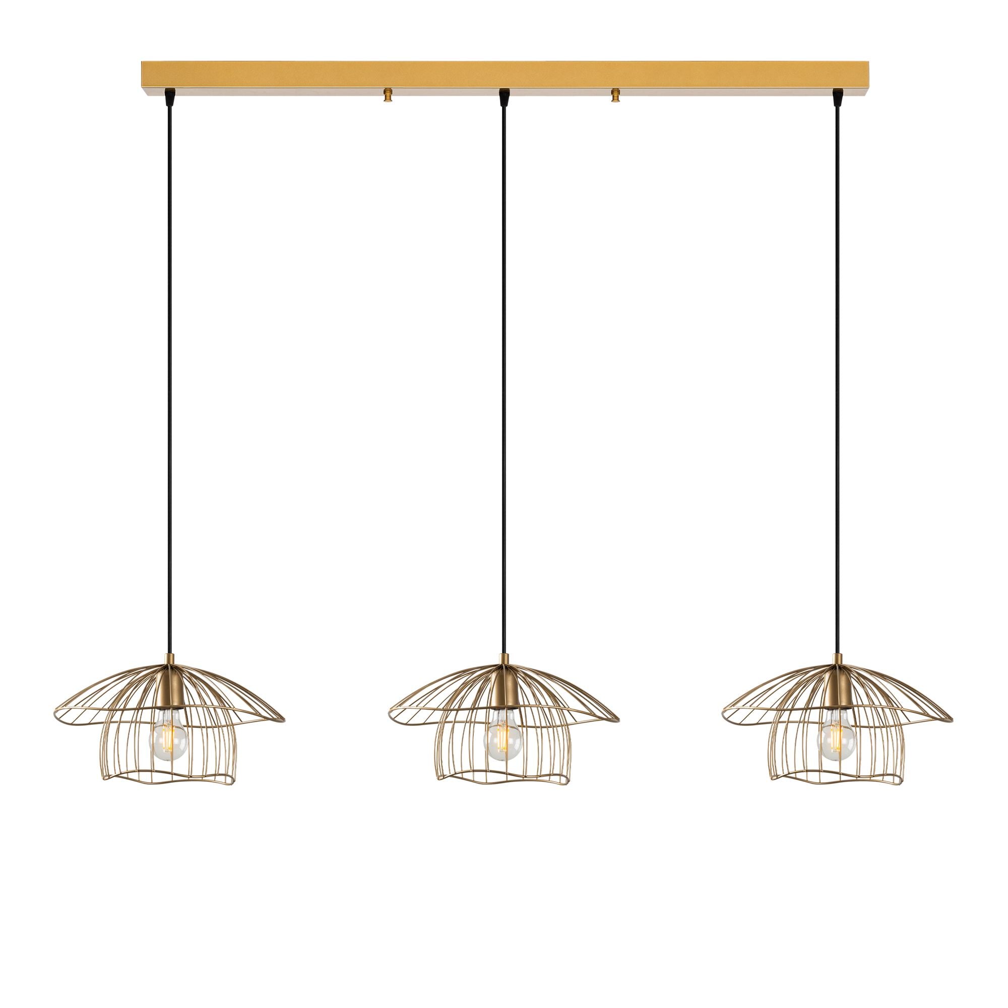 Candeeiro de Teto – 155 x 35 x 110 cm – Dourado – Metálico