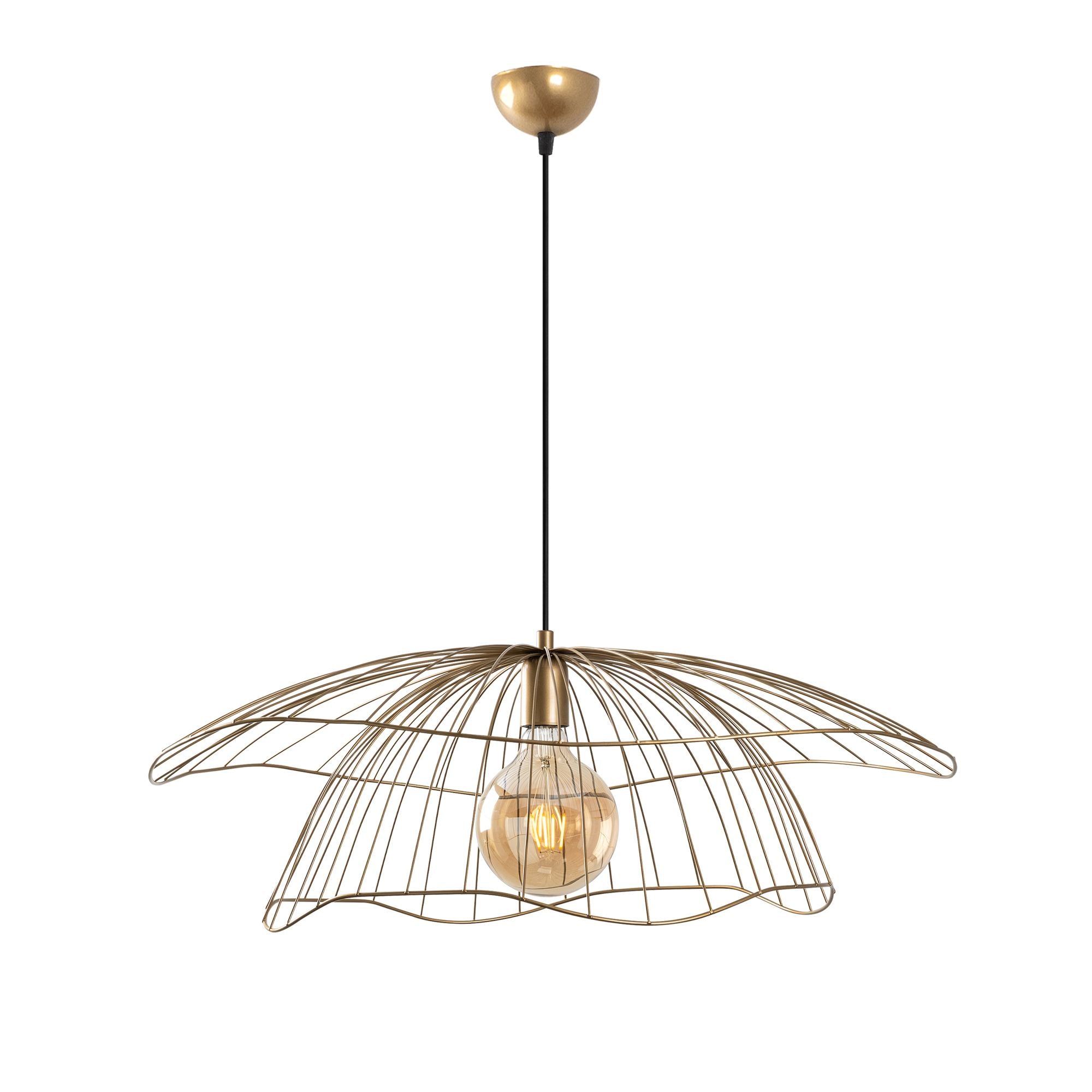 Candeeiro de Teto – 70 x 70 x 124 cm – Ouro – Metálico