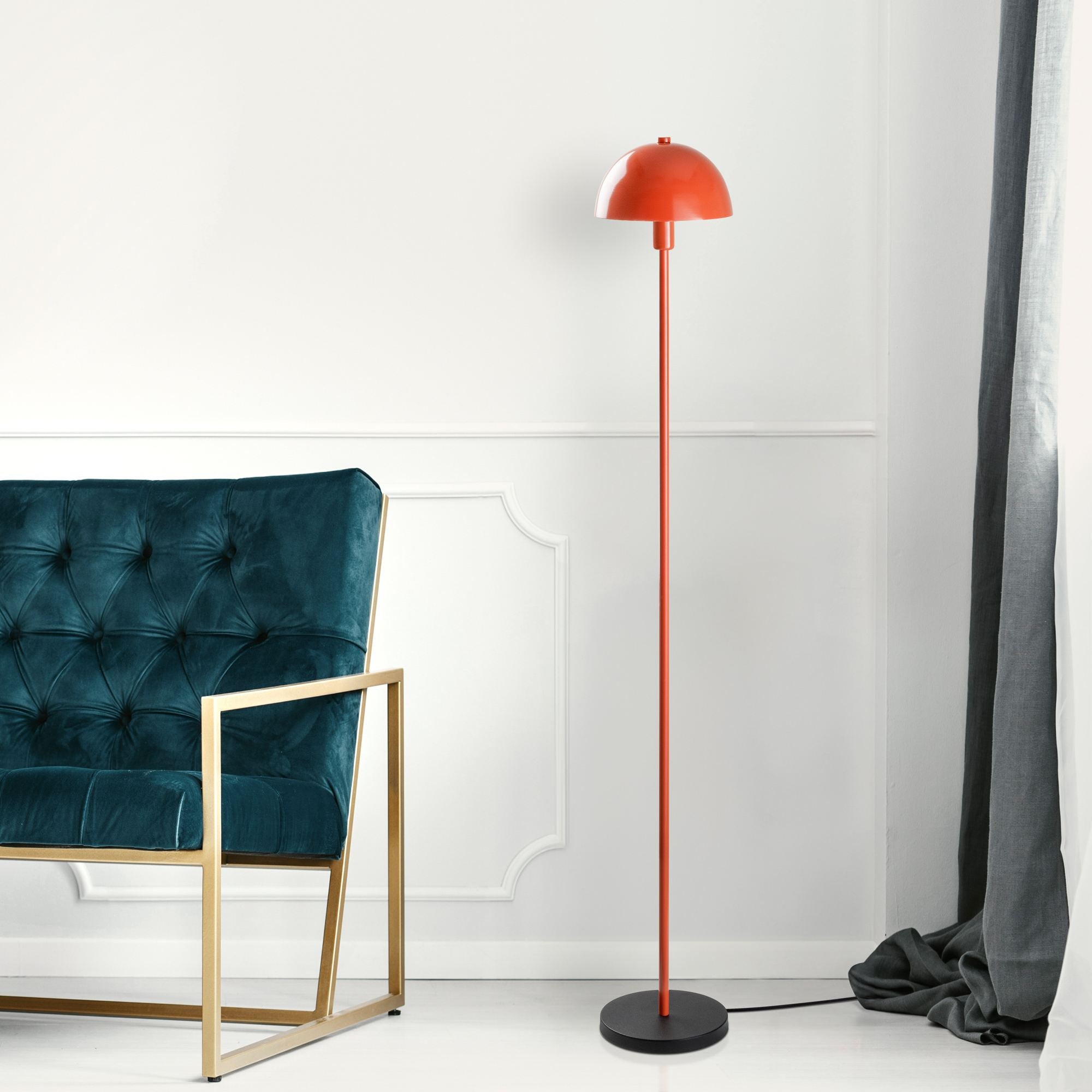 Candeeiro de Pé – 20 x 20 x 140 cm – Laranja – Metal