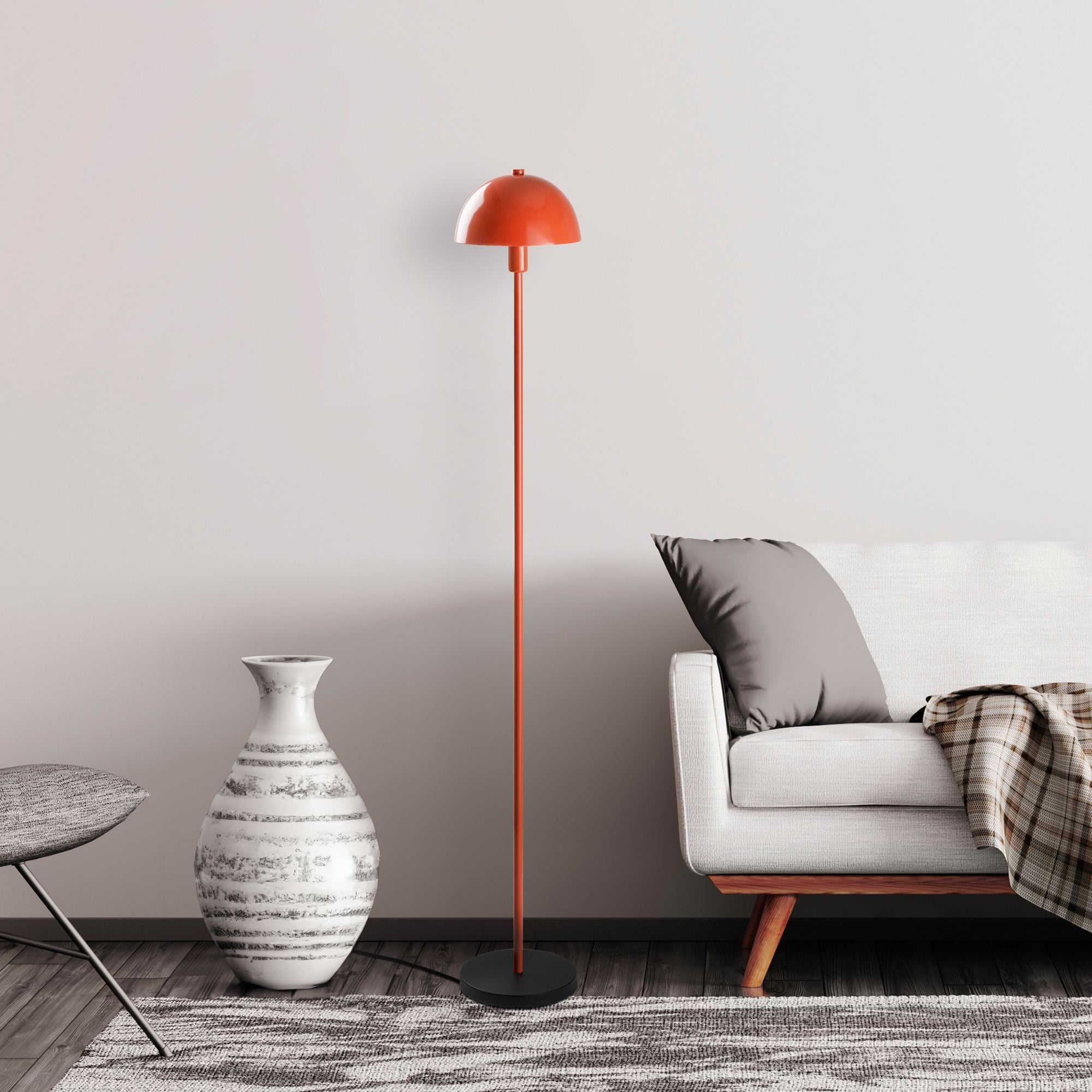 Candeeiro de Pé – 20 x 20 x 140 cm – Laranja – Metal