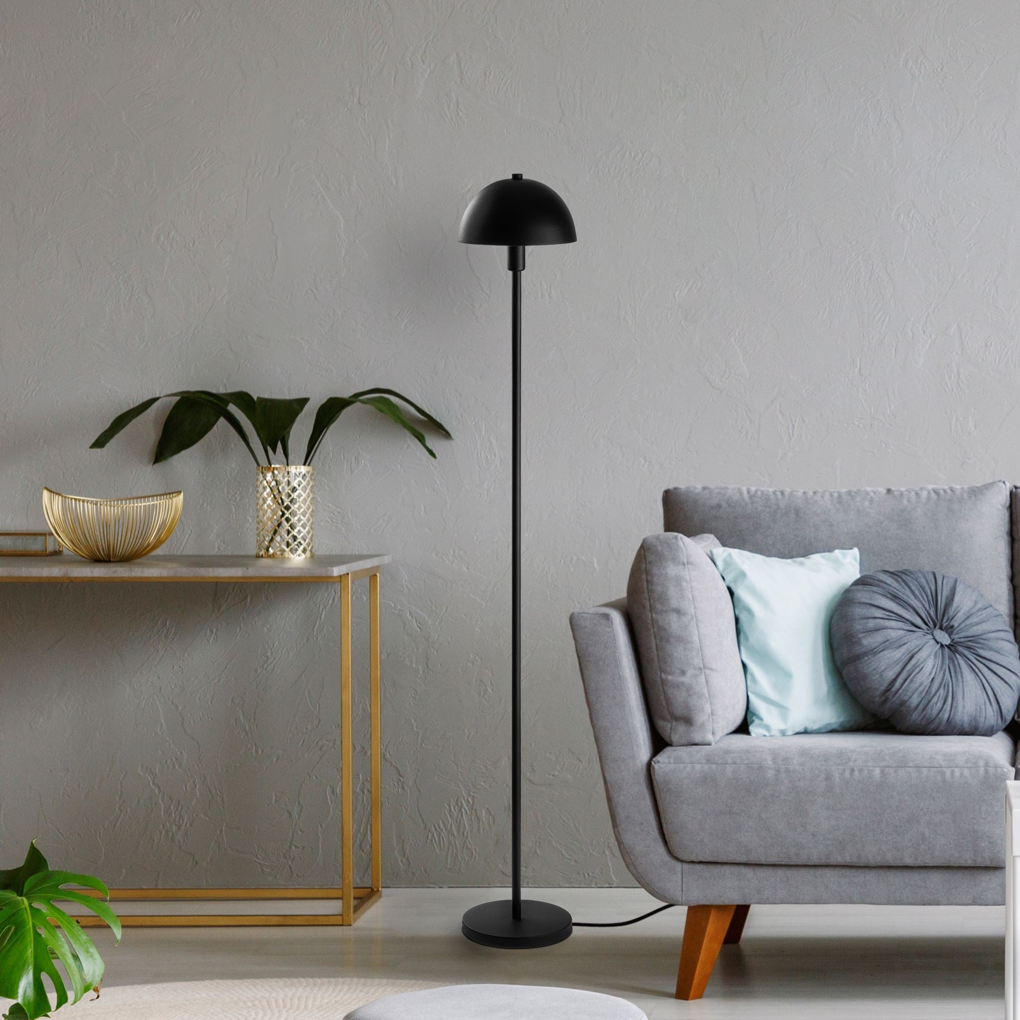 Candeeiro de Pé – 20 x 20 x 140 cm – Preto – Metal