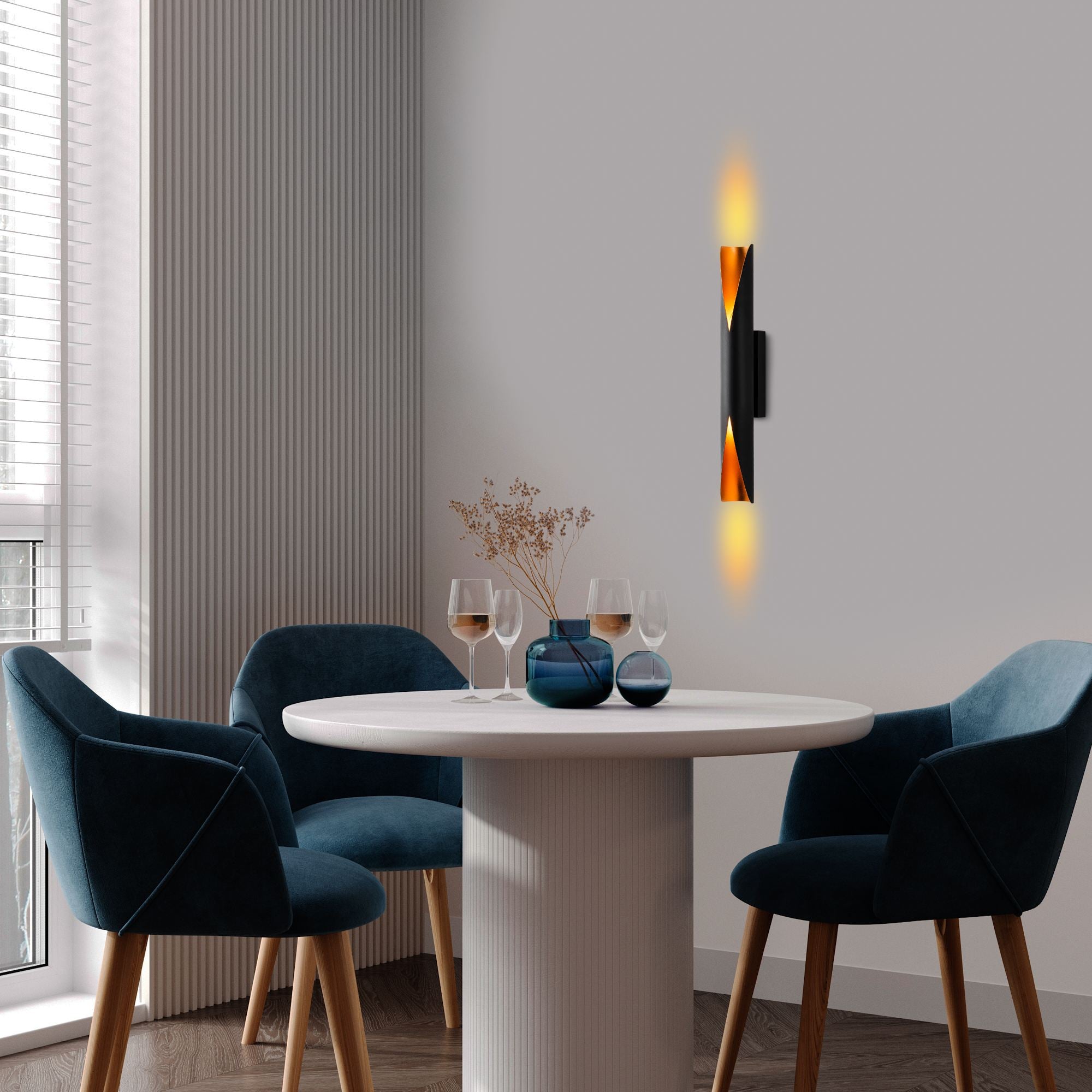 Candeeiro de Parede – 8 x 59 x 12 cm – Preto – Metal