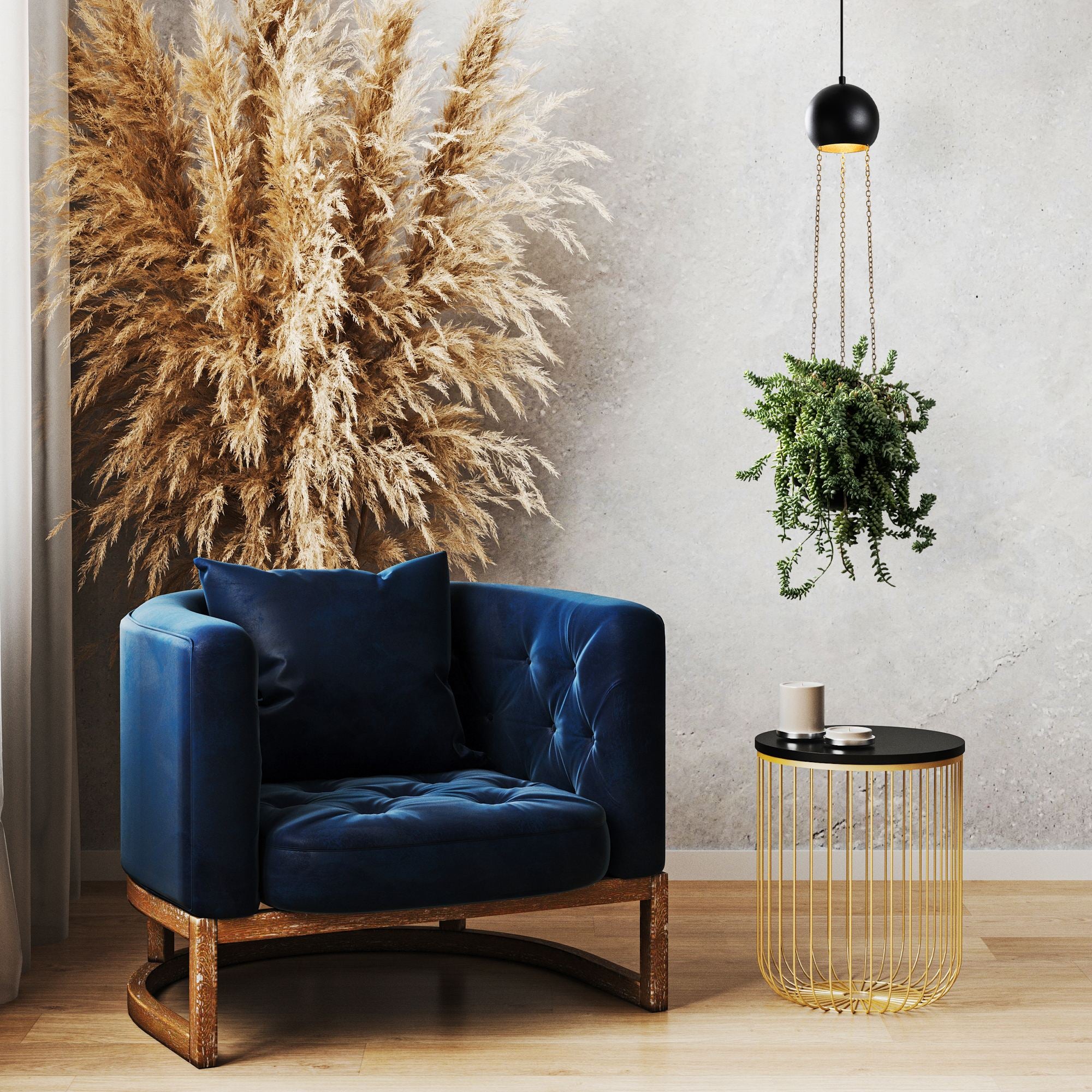 Candeeiro de Teto – 20 x 20 x 148 cm – Verde – Metal