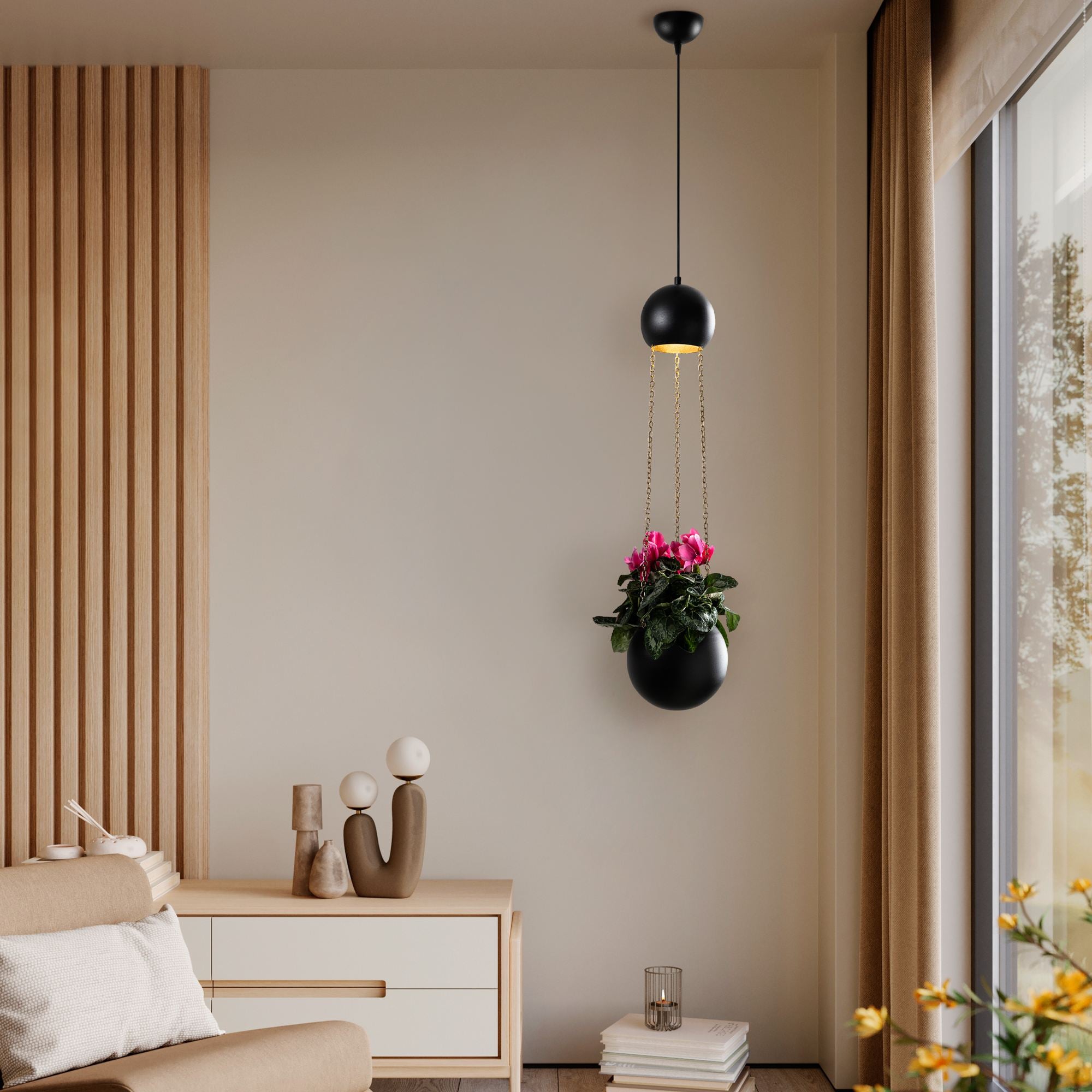 Candeeiro de Teto – 20 x 20 x 148 cm – Verde – Metal