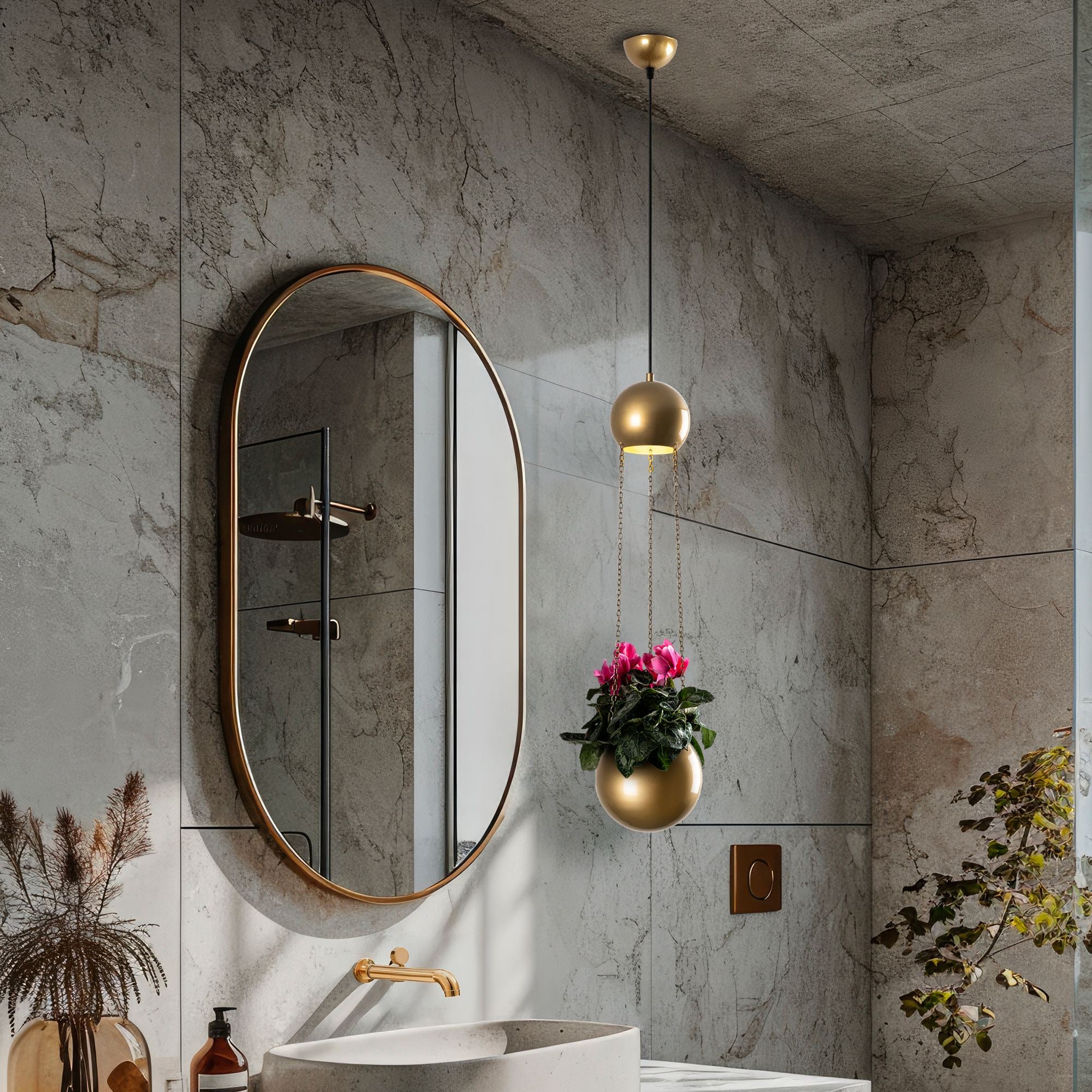 Candeeiro de Teto – 20 x 20 x 148 cm – Verde – Metal